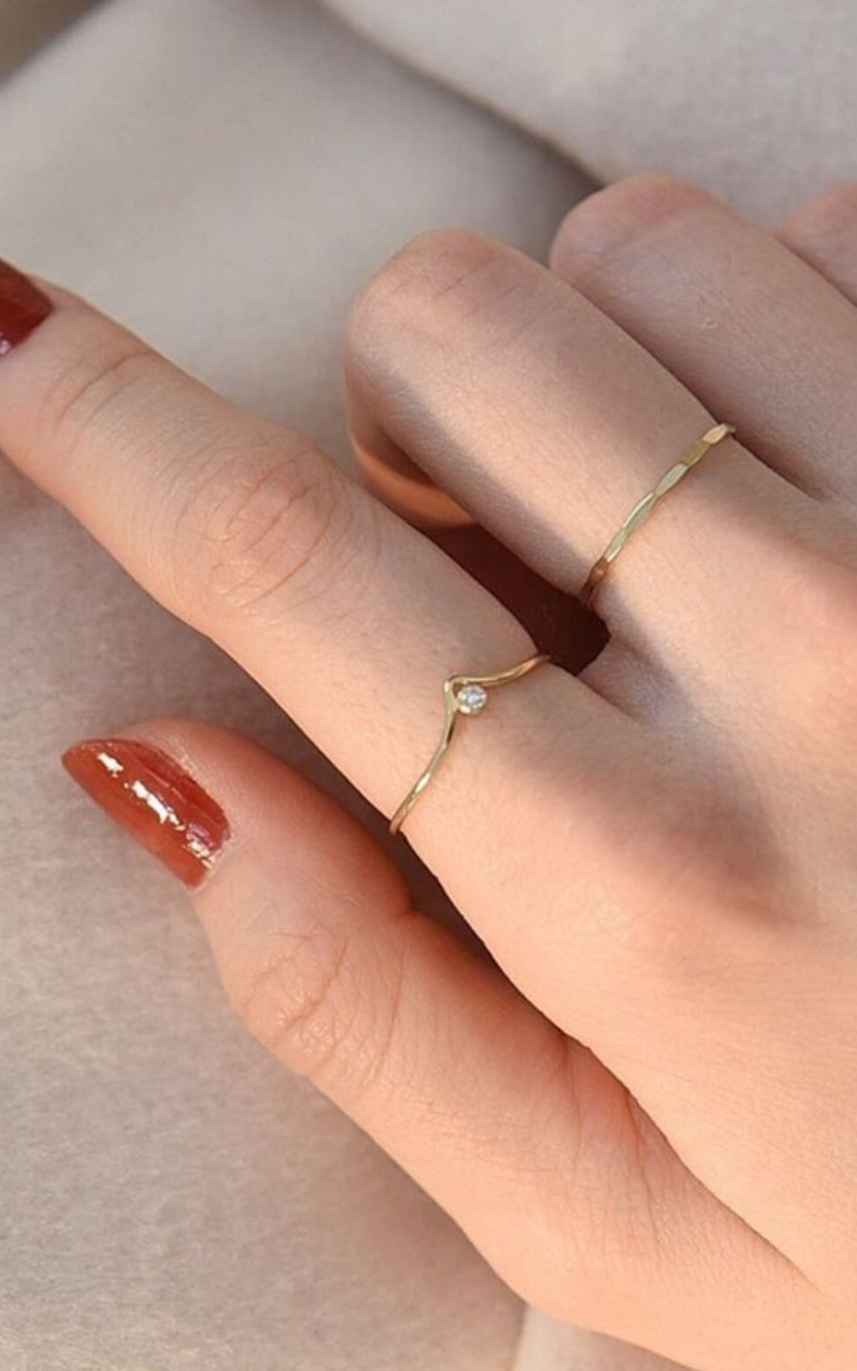 Round Solitaire V ring