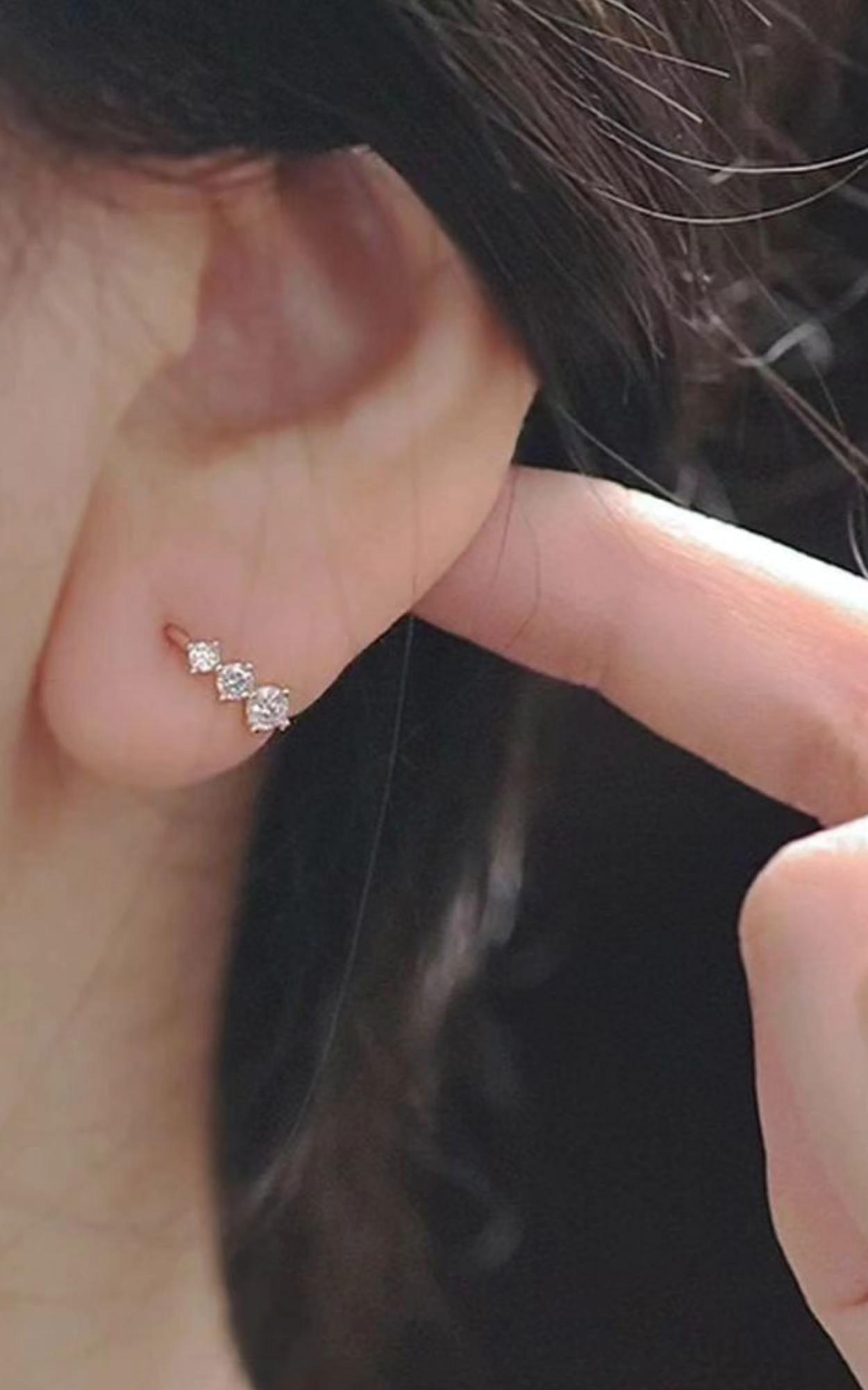 3 Mini diamond Earrings