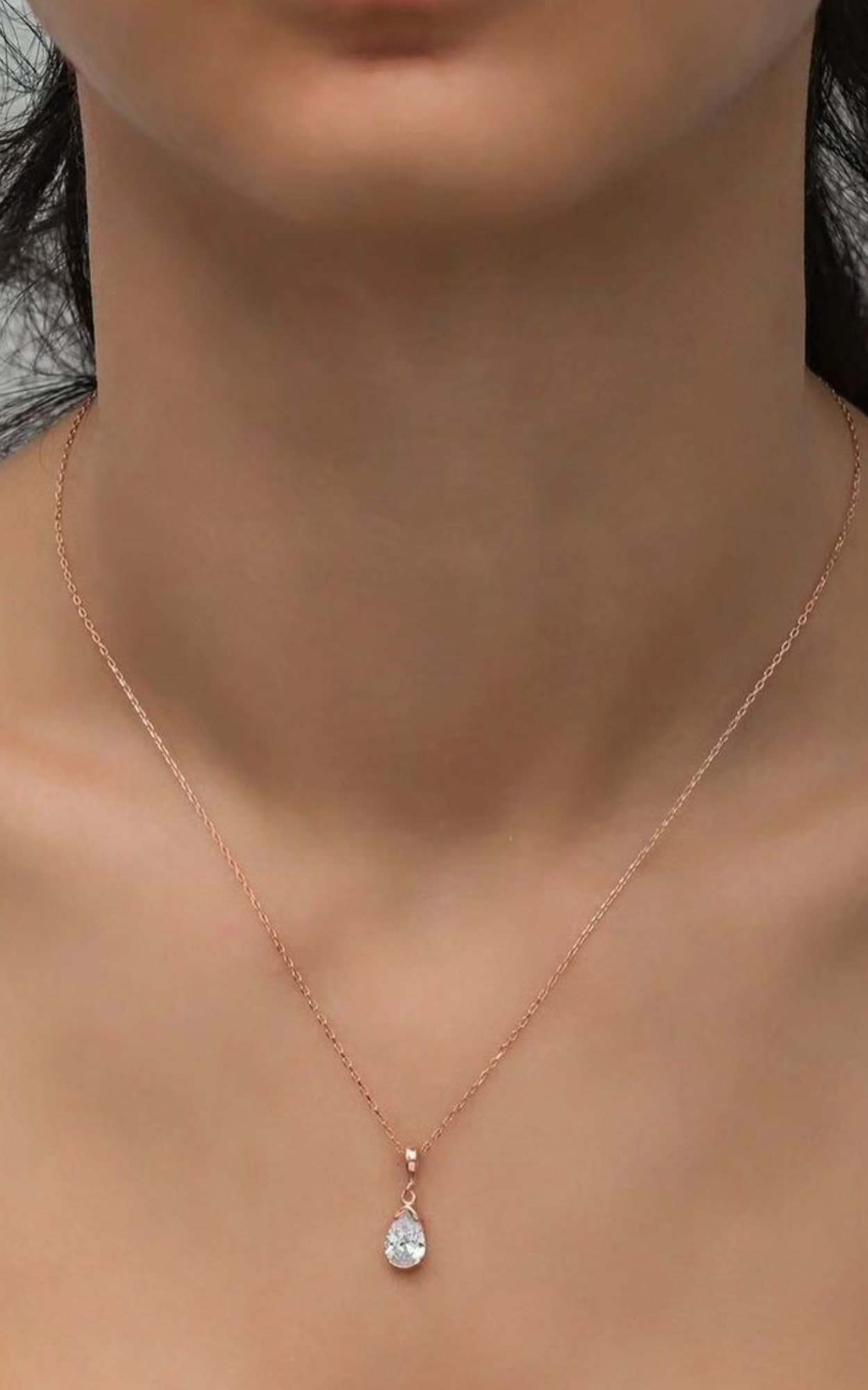 Pear Cut Solitaire Necklace
