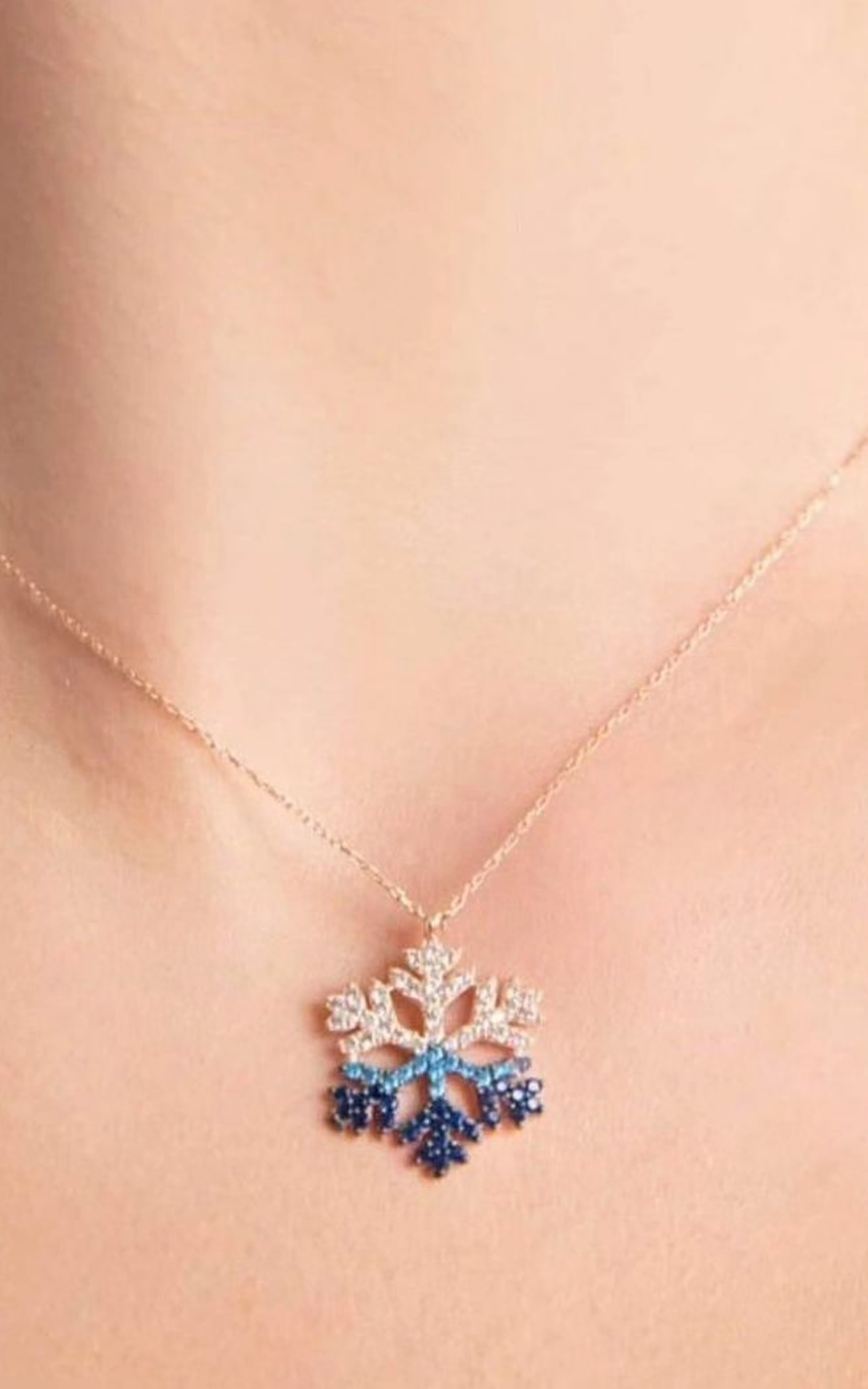 Blue Snowflake Necklace