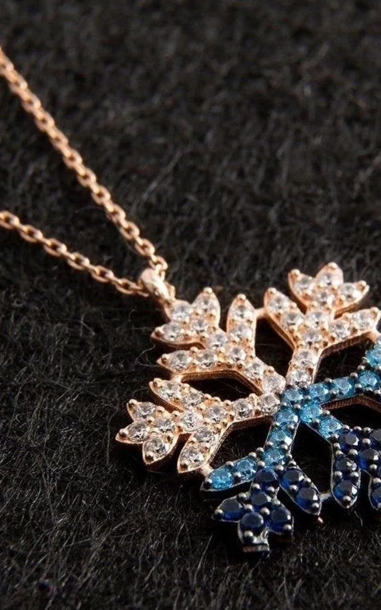 Blue Snowflake Necklace