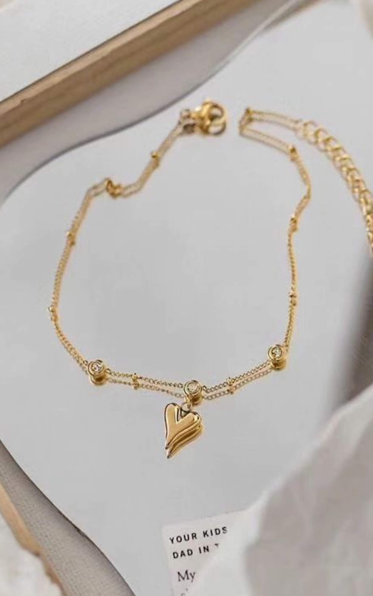 Heart drop 3 diamond Anklet