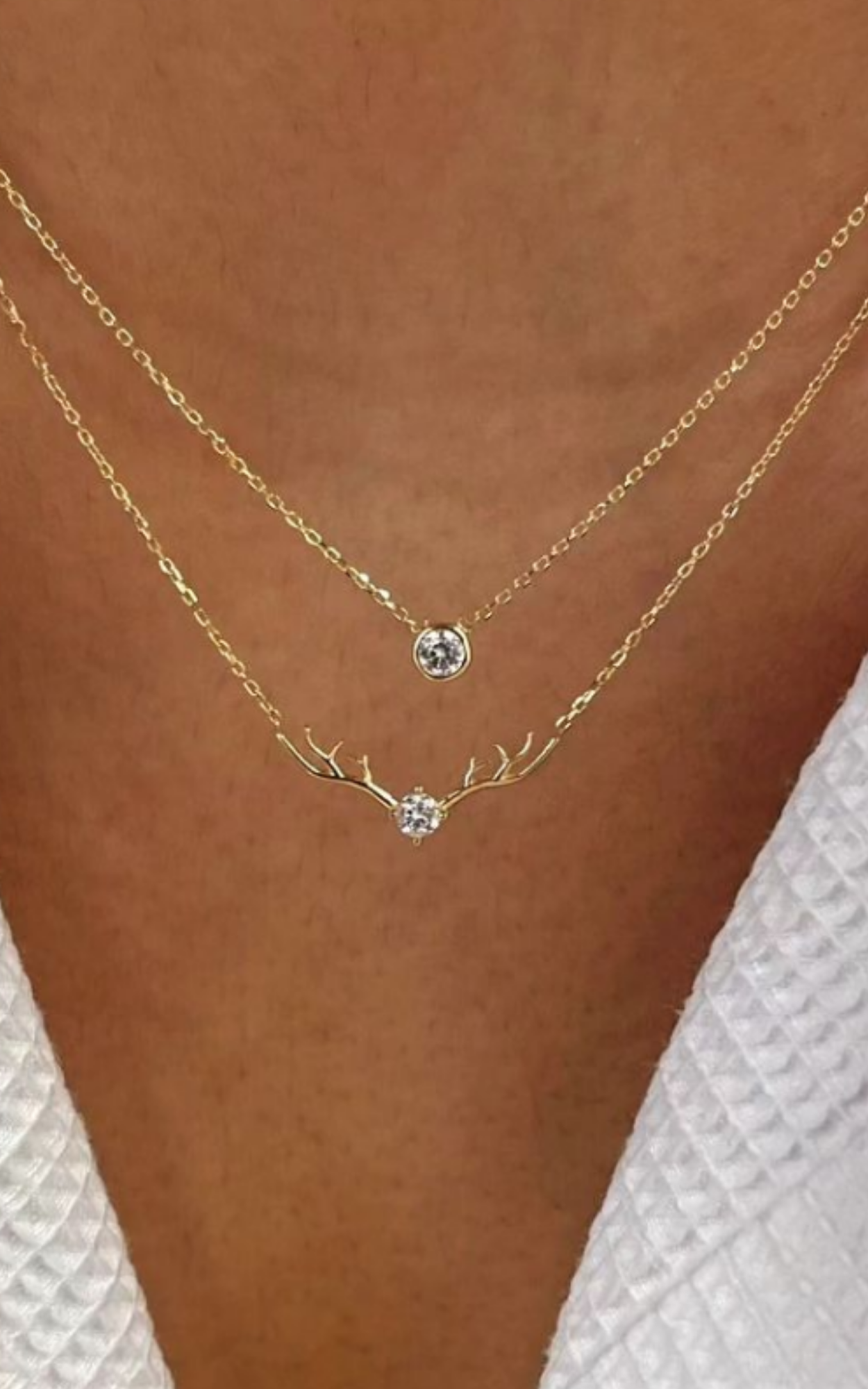 Solitaire Antler Necklace