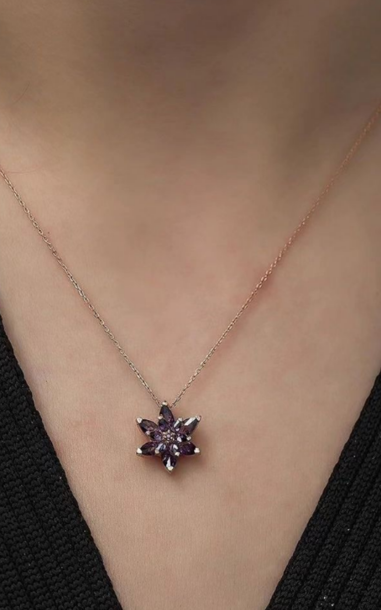 Purple Flower Necklace