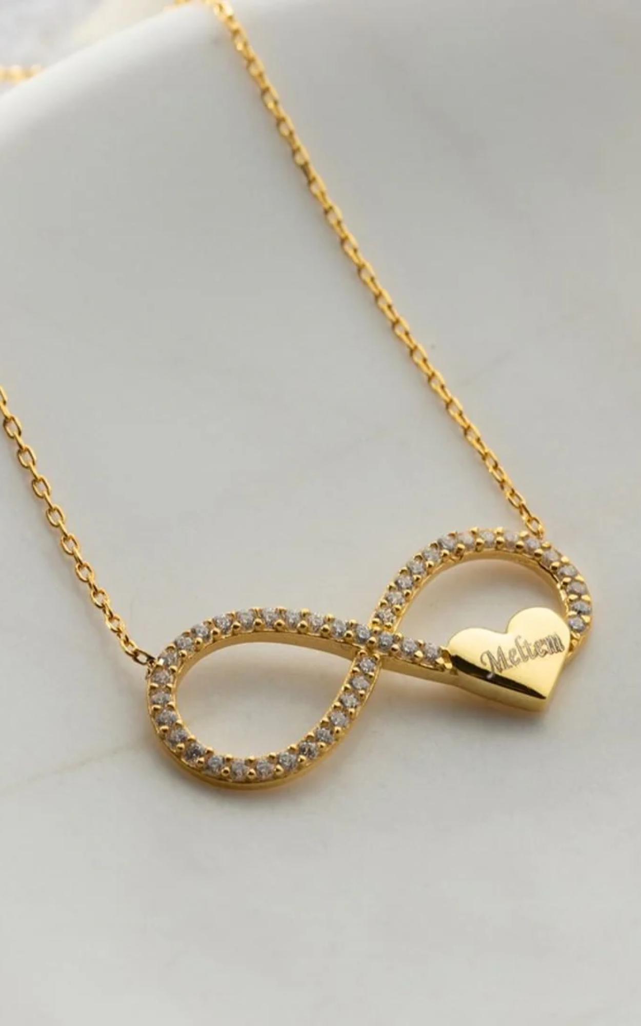 Custom Engraved Infinity Necklace