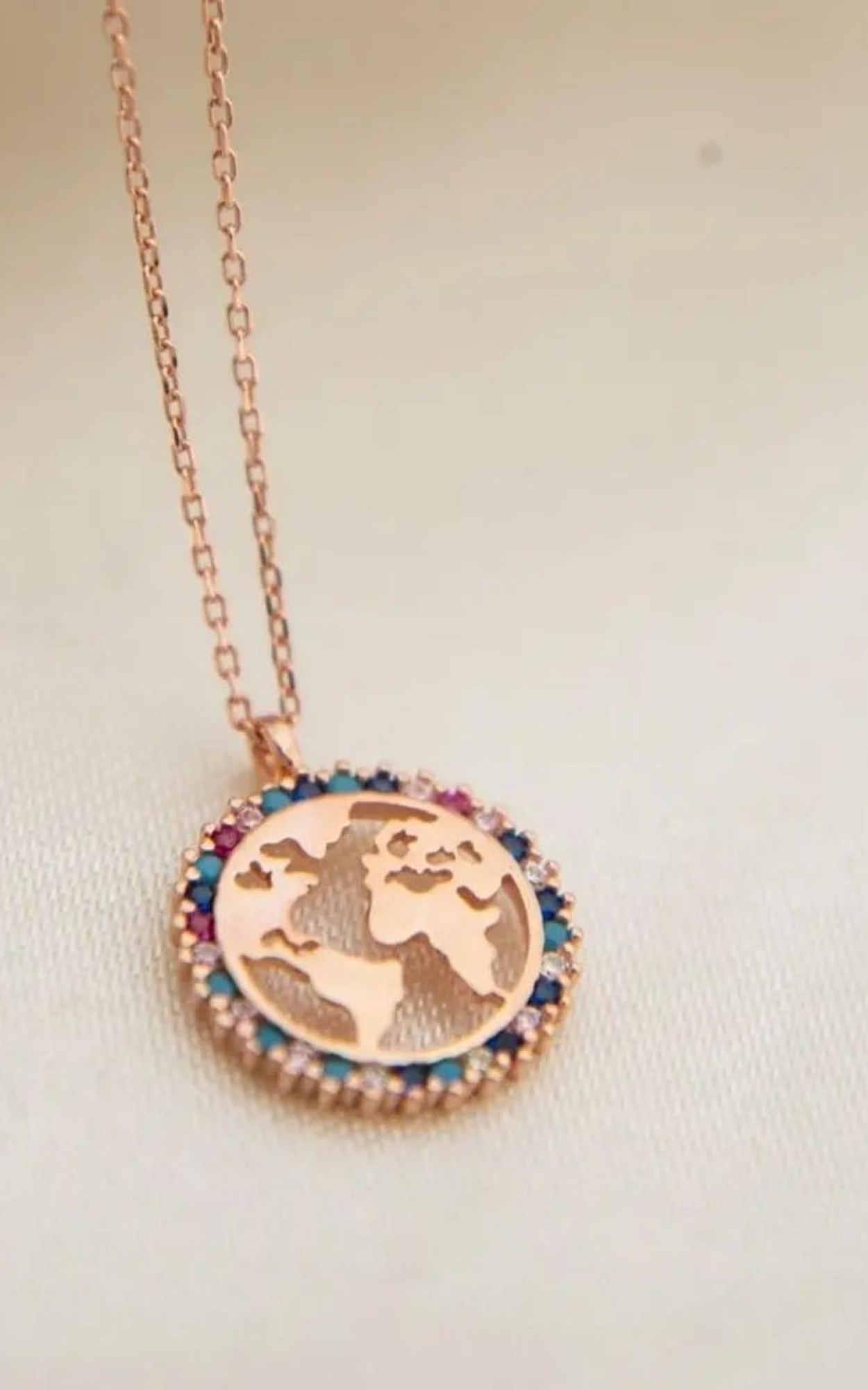 World Map Necklace