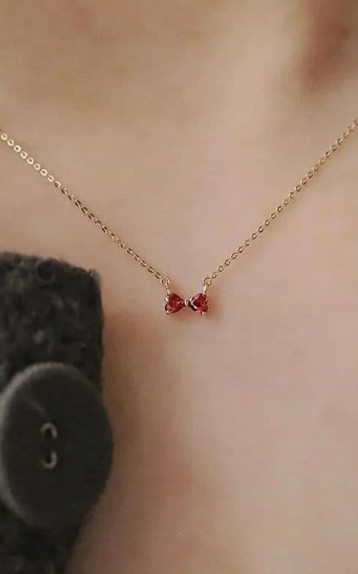 Ruby Bow Necklace