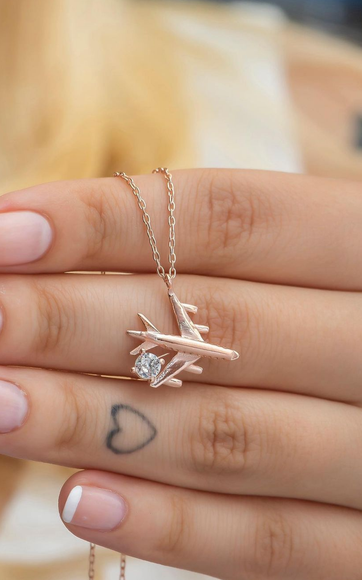 Solitaire Aircraft Necklace