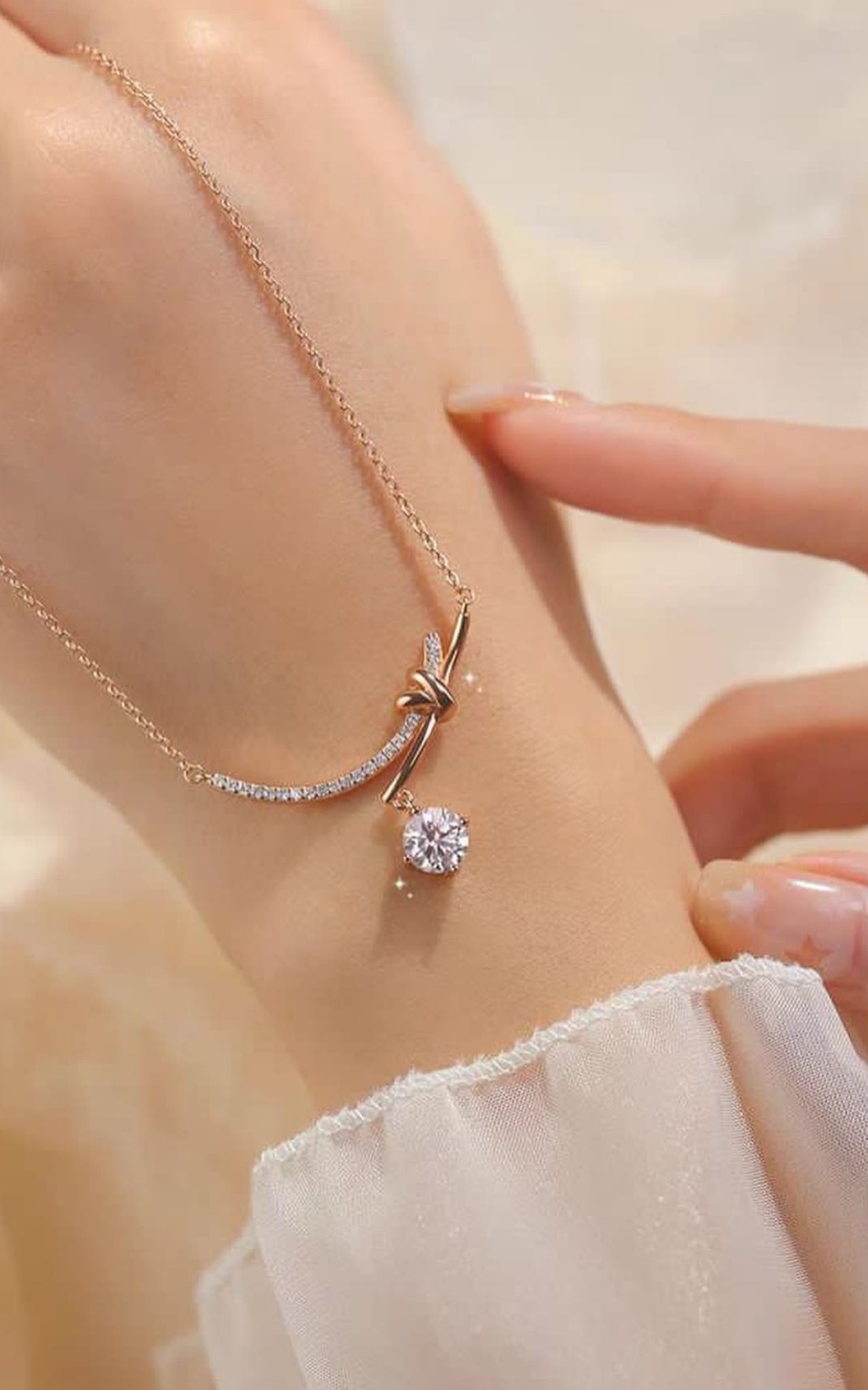 Solitaire Drop Necklace
