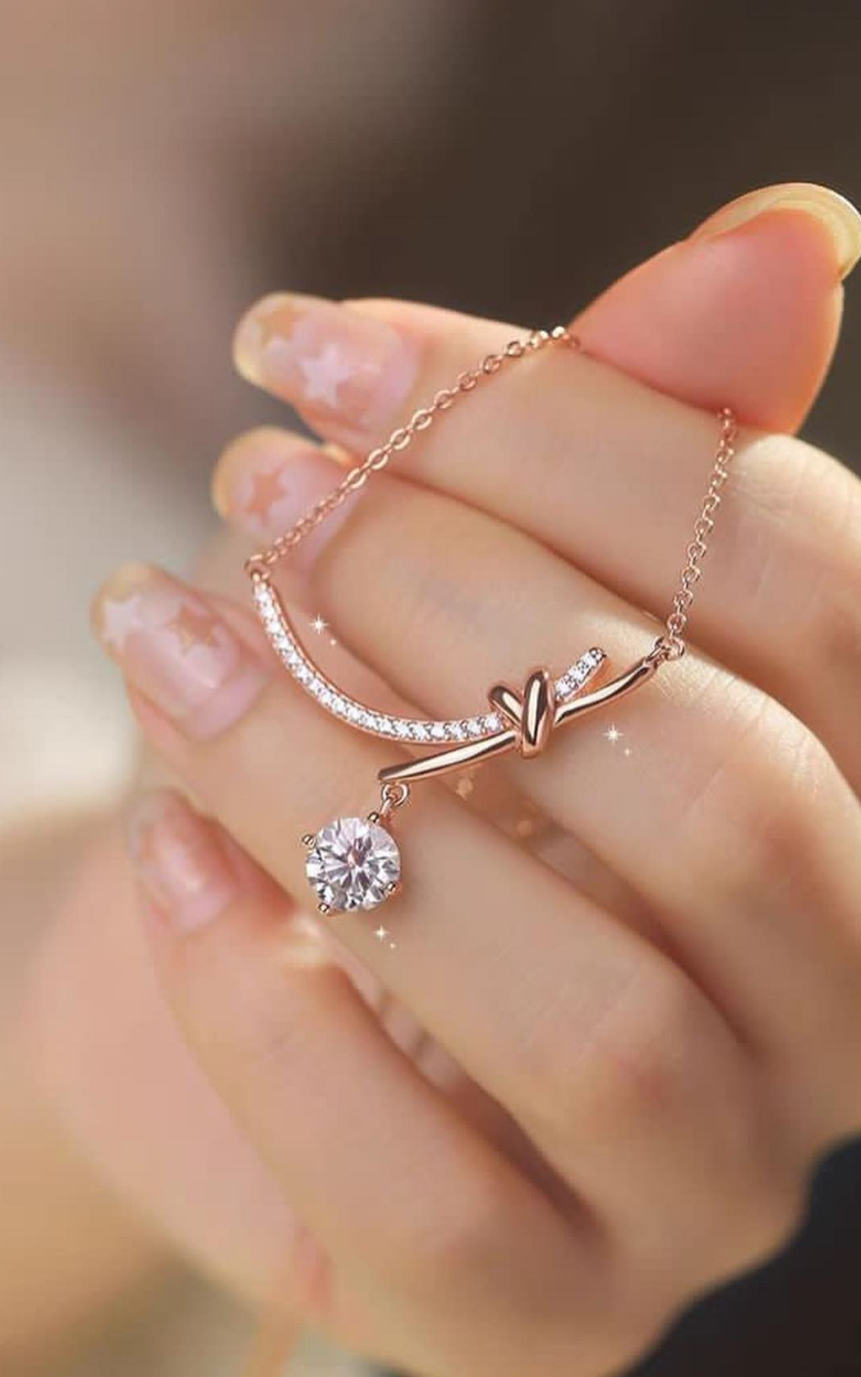 Solitaire Drop Necklace