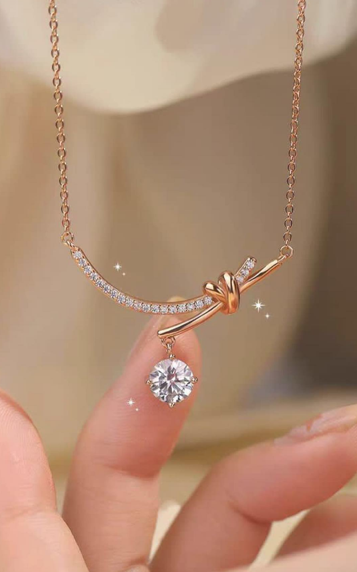 Solitaire Drop Necklace