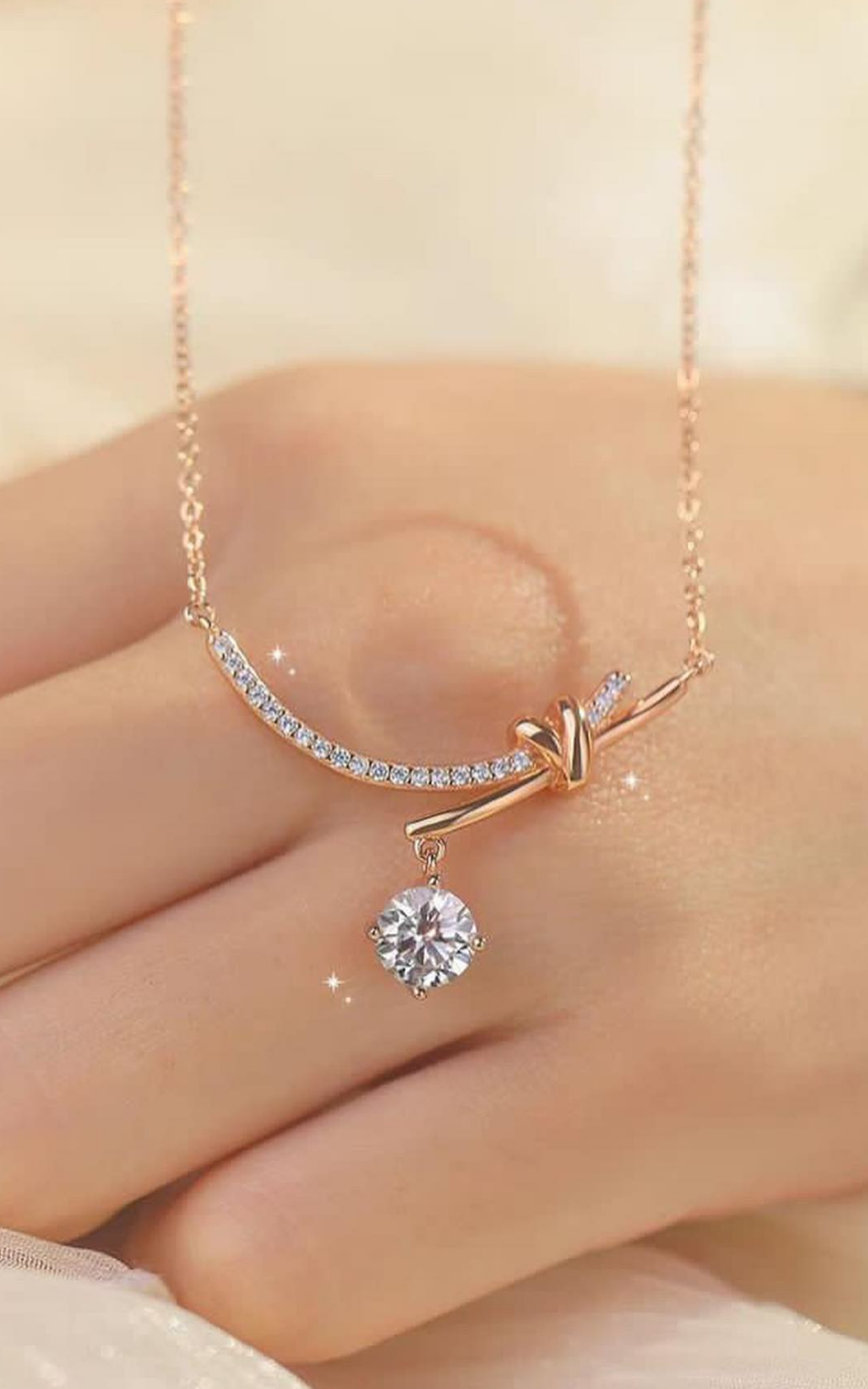 Solitaire Drop Necklace