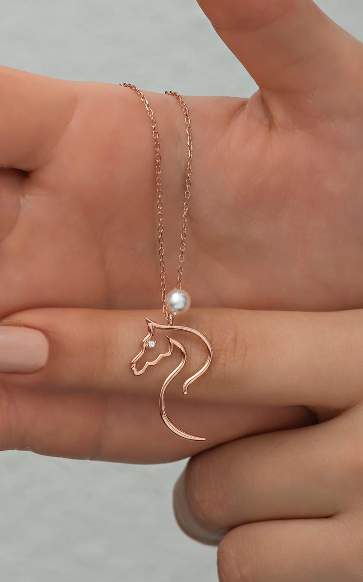 Pearl Horse Necklace