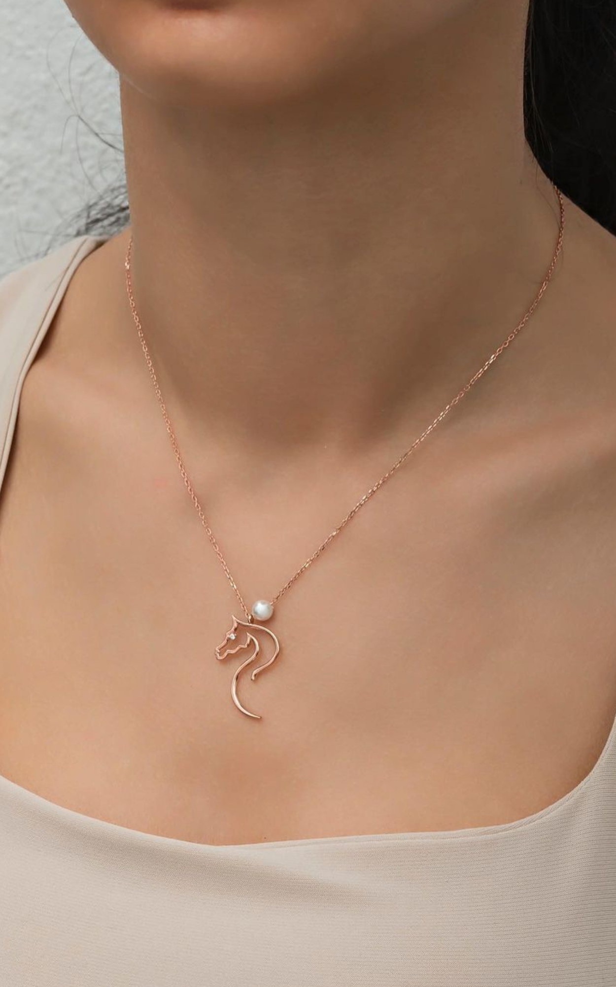 Pearl Horse Necklace