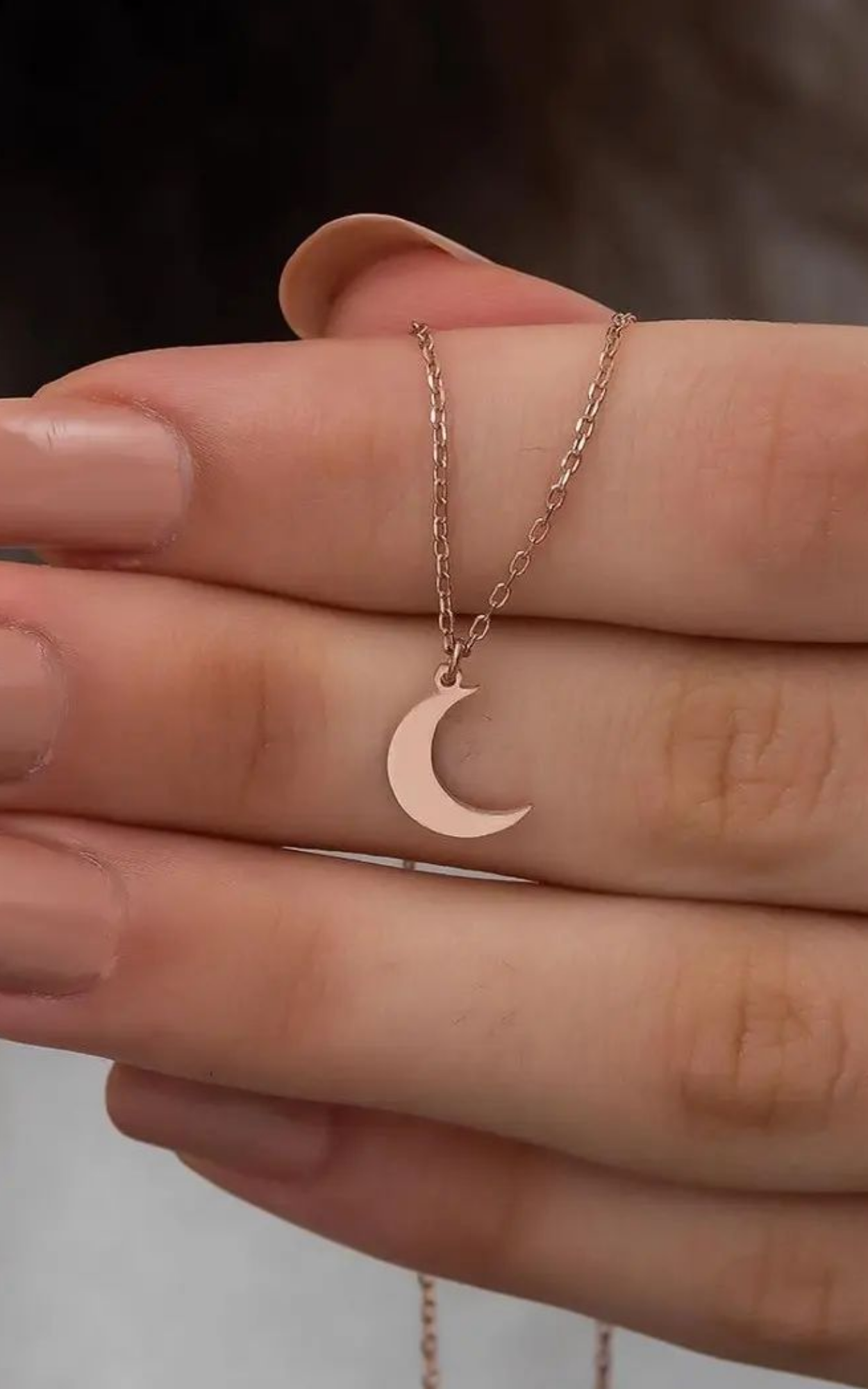 Plain Half Moon Necklace