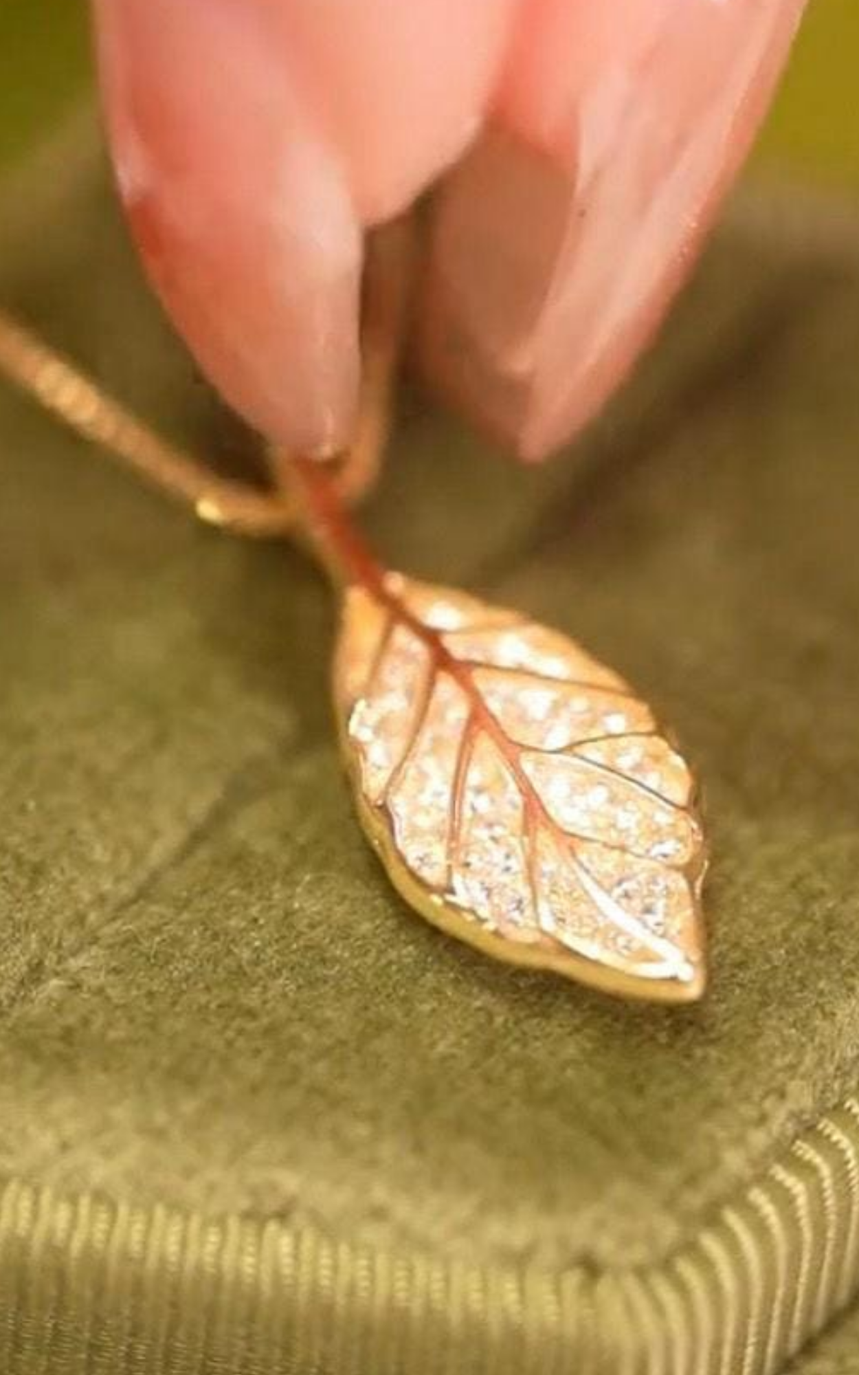 Diamond Leaf Necklace