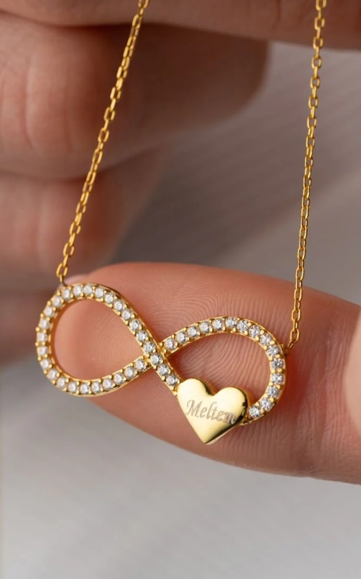 Custom Engraved Infinity Necklace