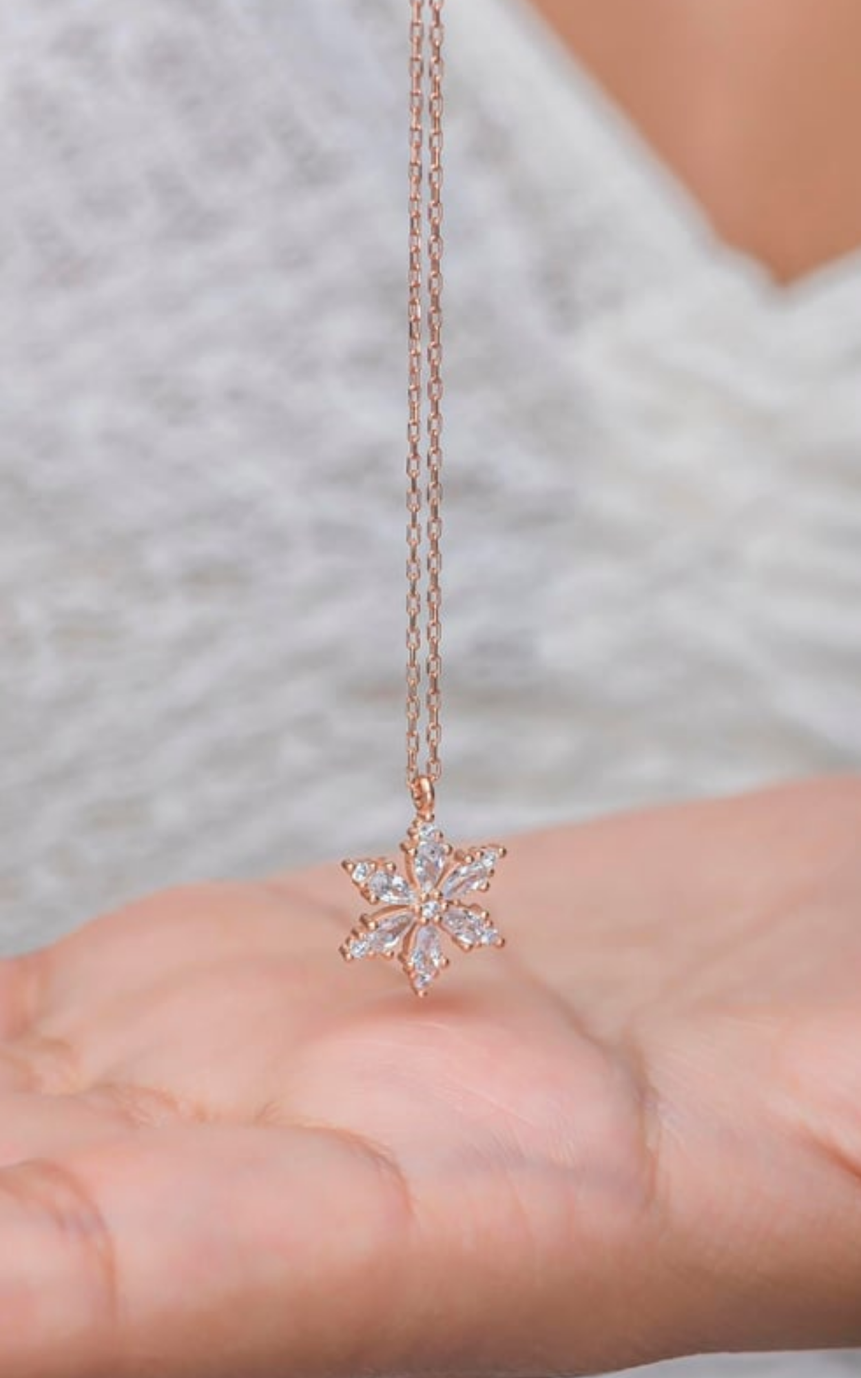 Diamond Marquise Flower Necklace