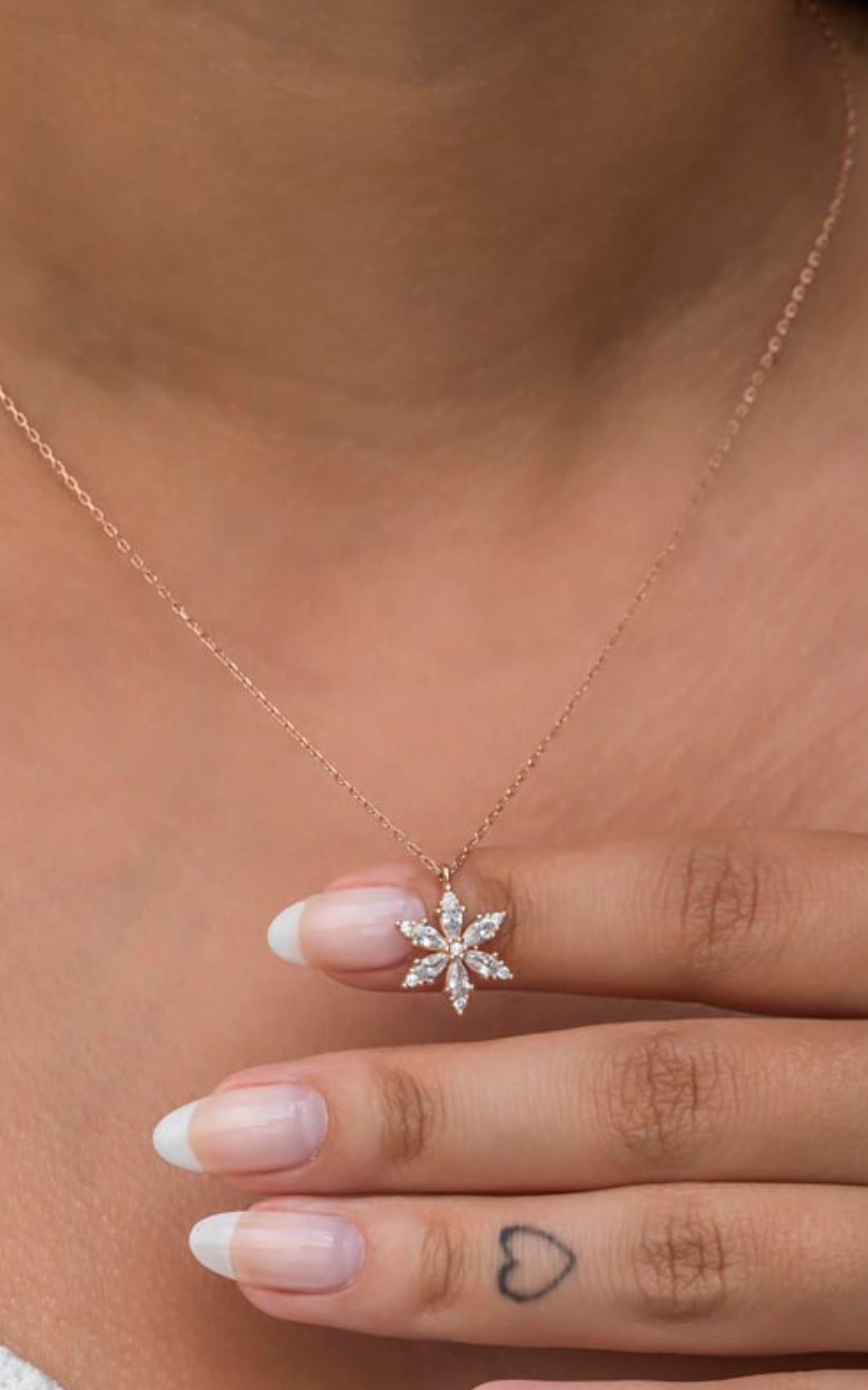 Diamond Marquise Flower Necklace
