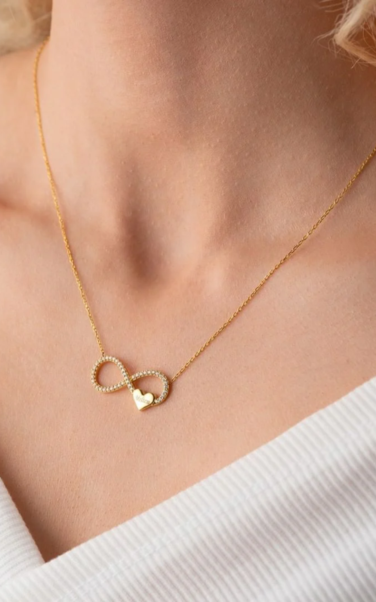 Custom Engraved Infinity Necklace