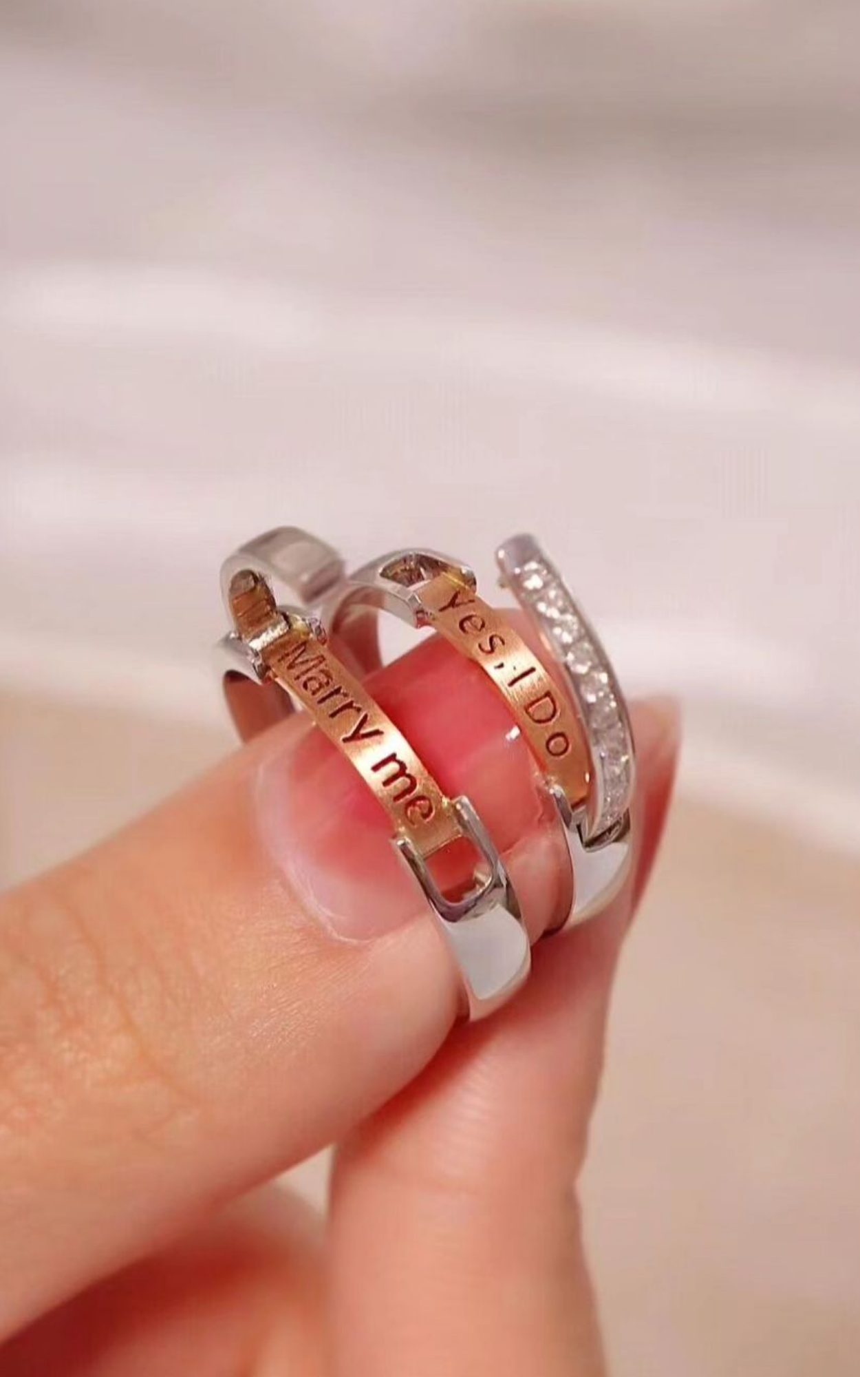 Hidden Message Couple Rings