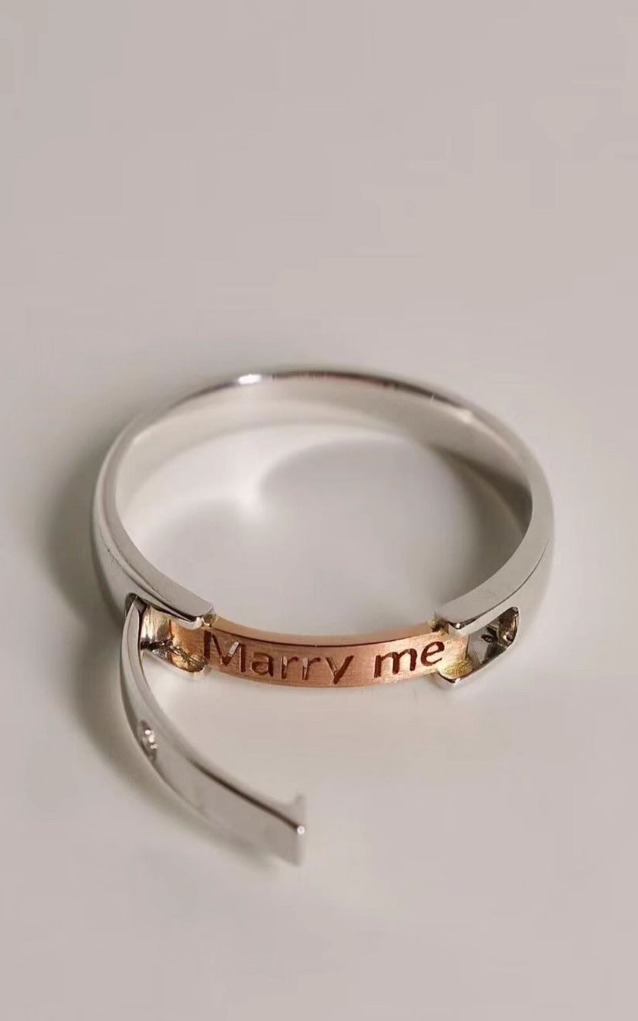 Hidden Message Couple Rings