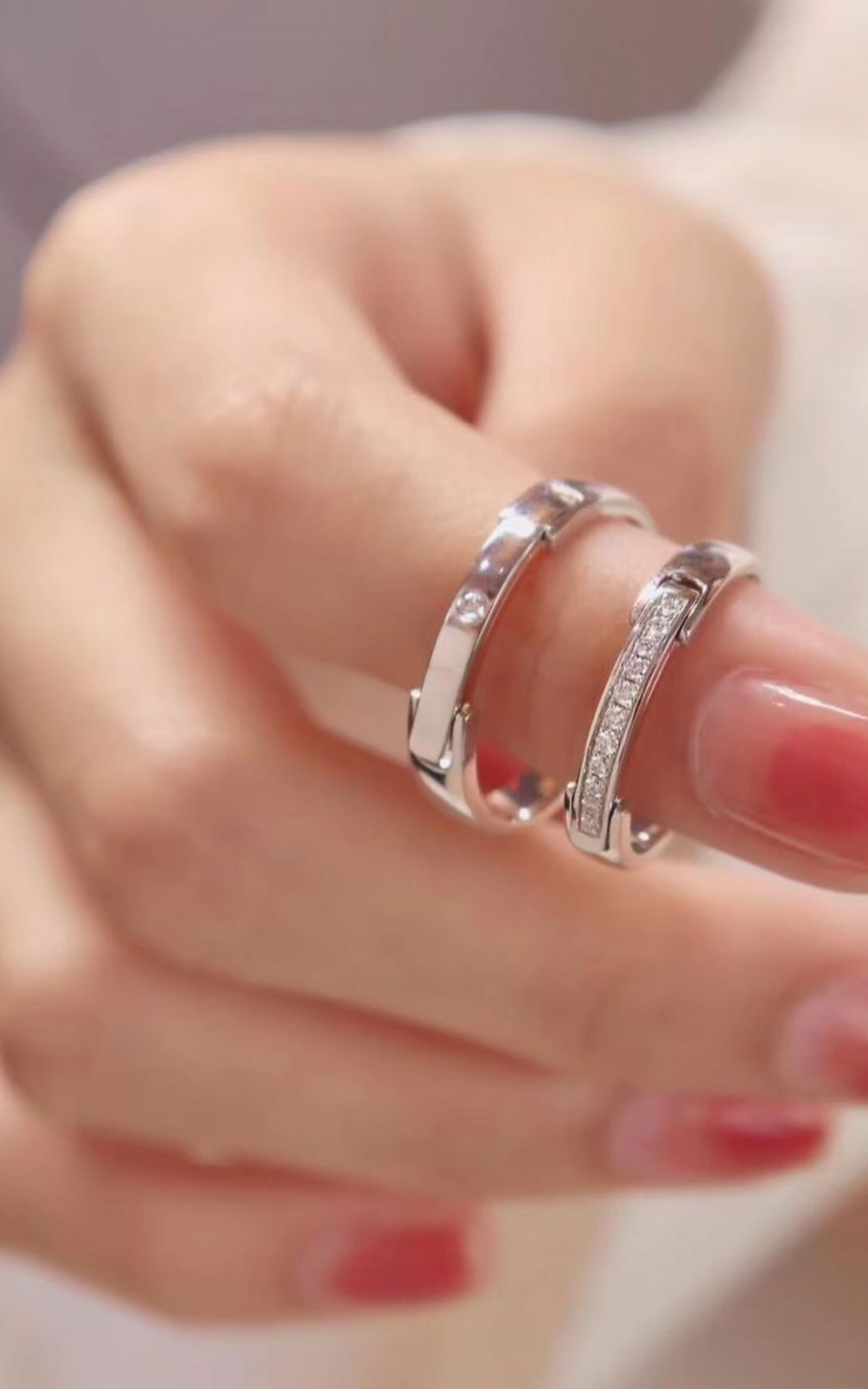 Hidden Message Couple Rings