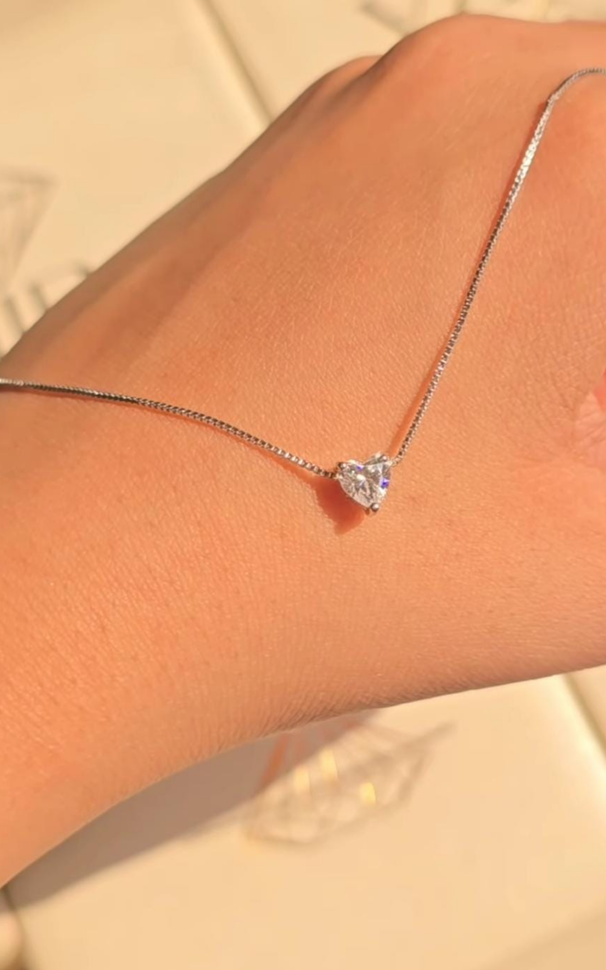 Solitaire Mini Heart Necklace