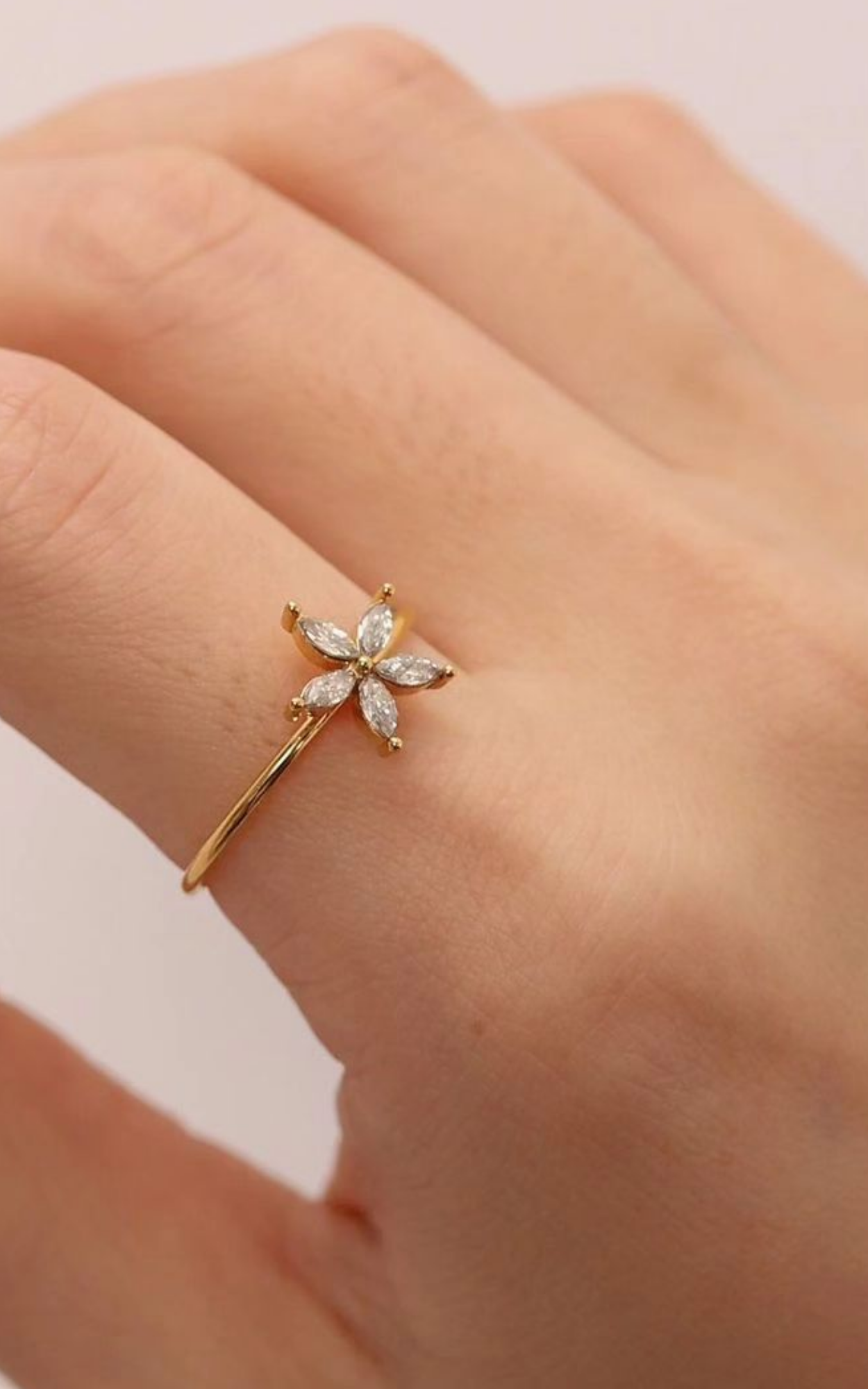 Marquise Flower Adjustable Ring
