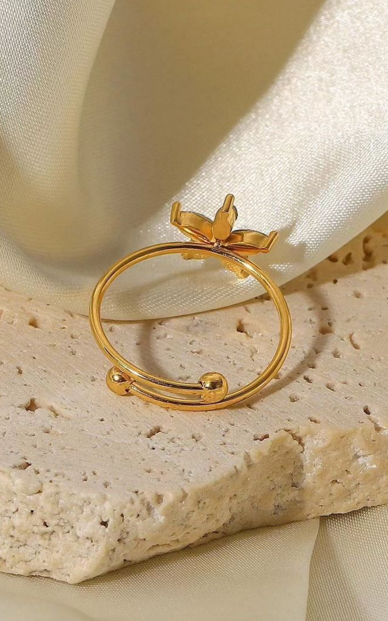 Marquise Flower Adjustable Ring