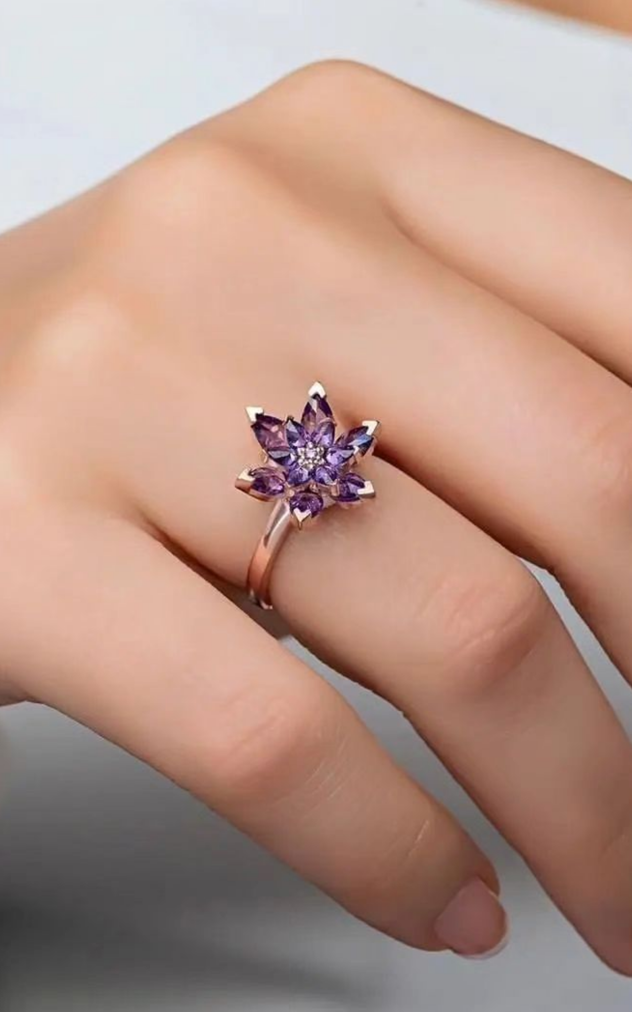 Purple flower Ring