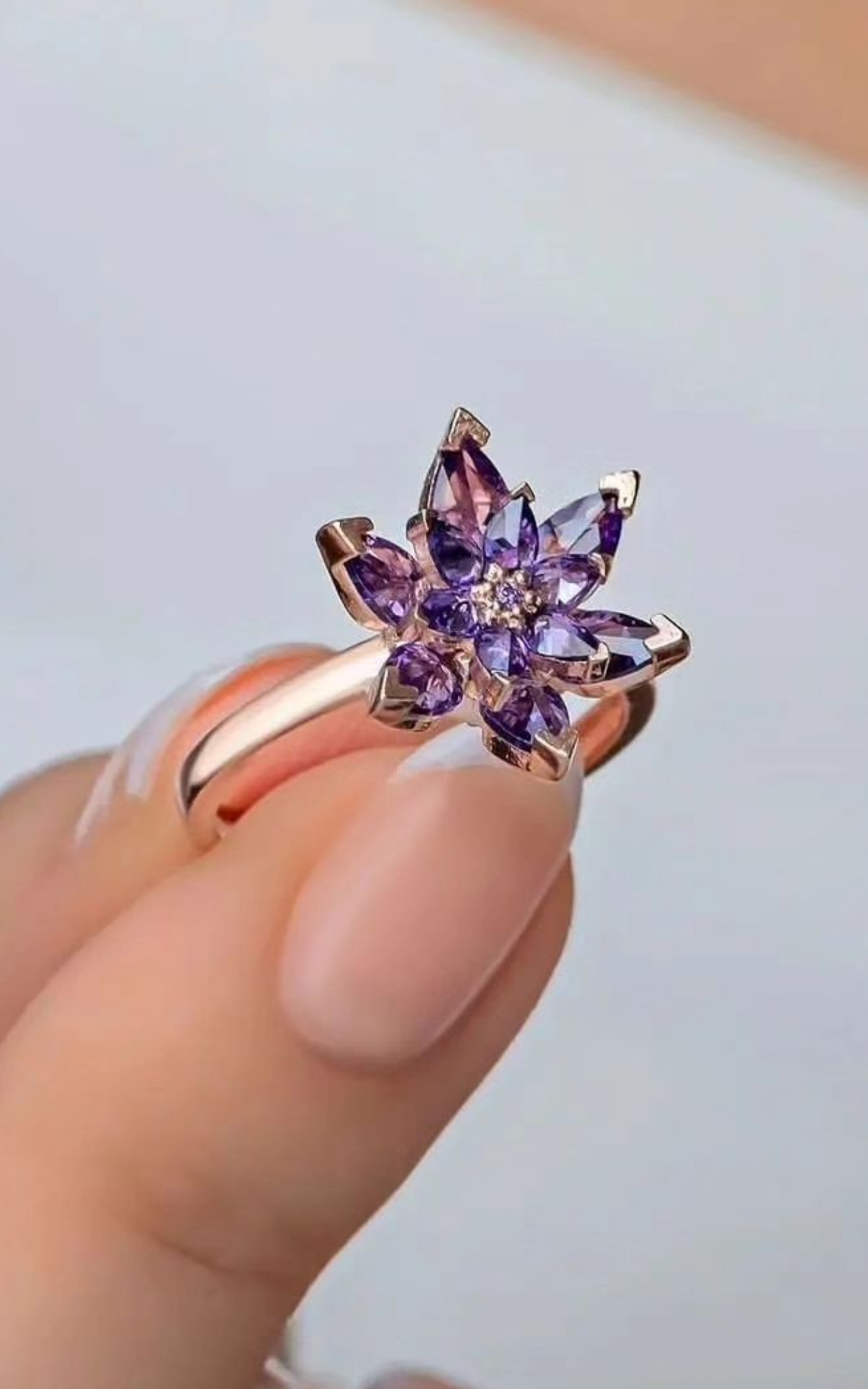 Purple flower Ring