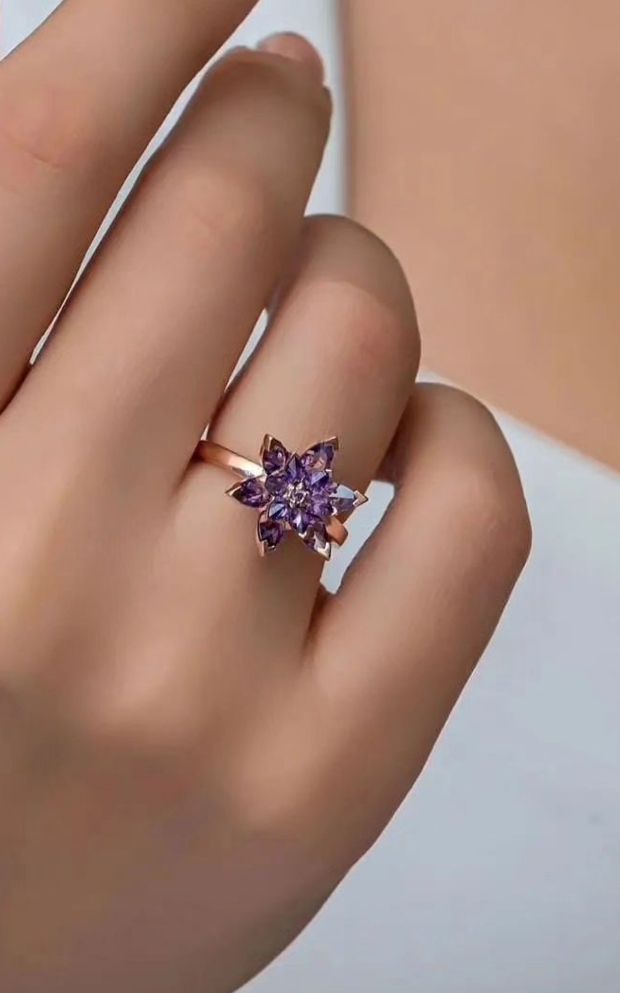 Purple flower Ring