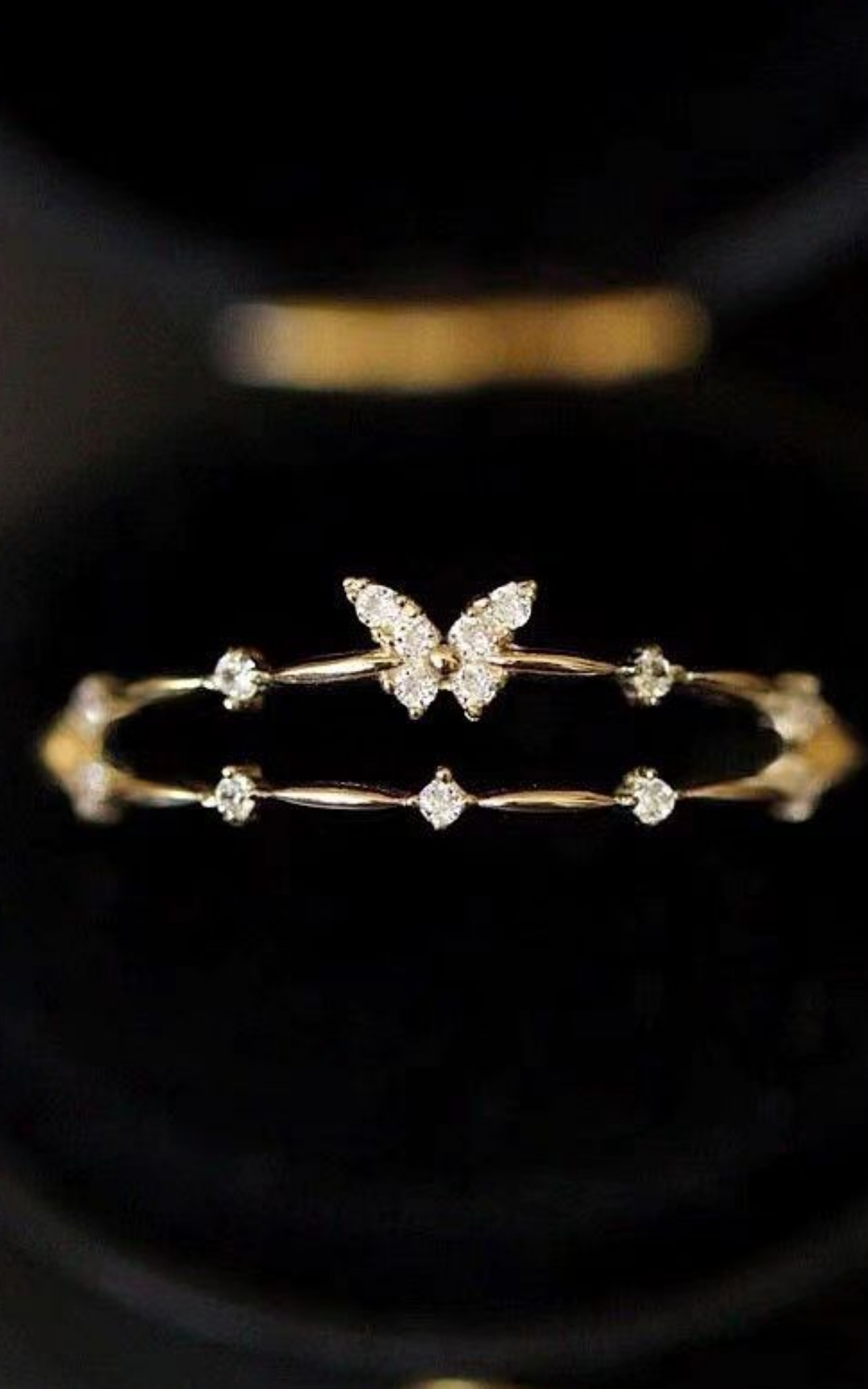 Dainty Dual Eternity Butterfly Ring