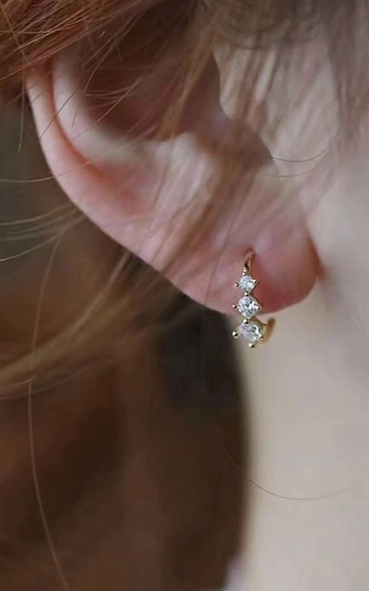 3 Mini diamond Earrings