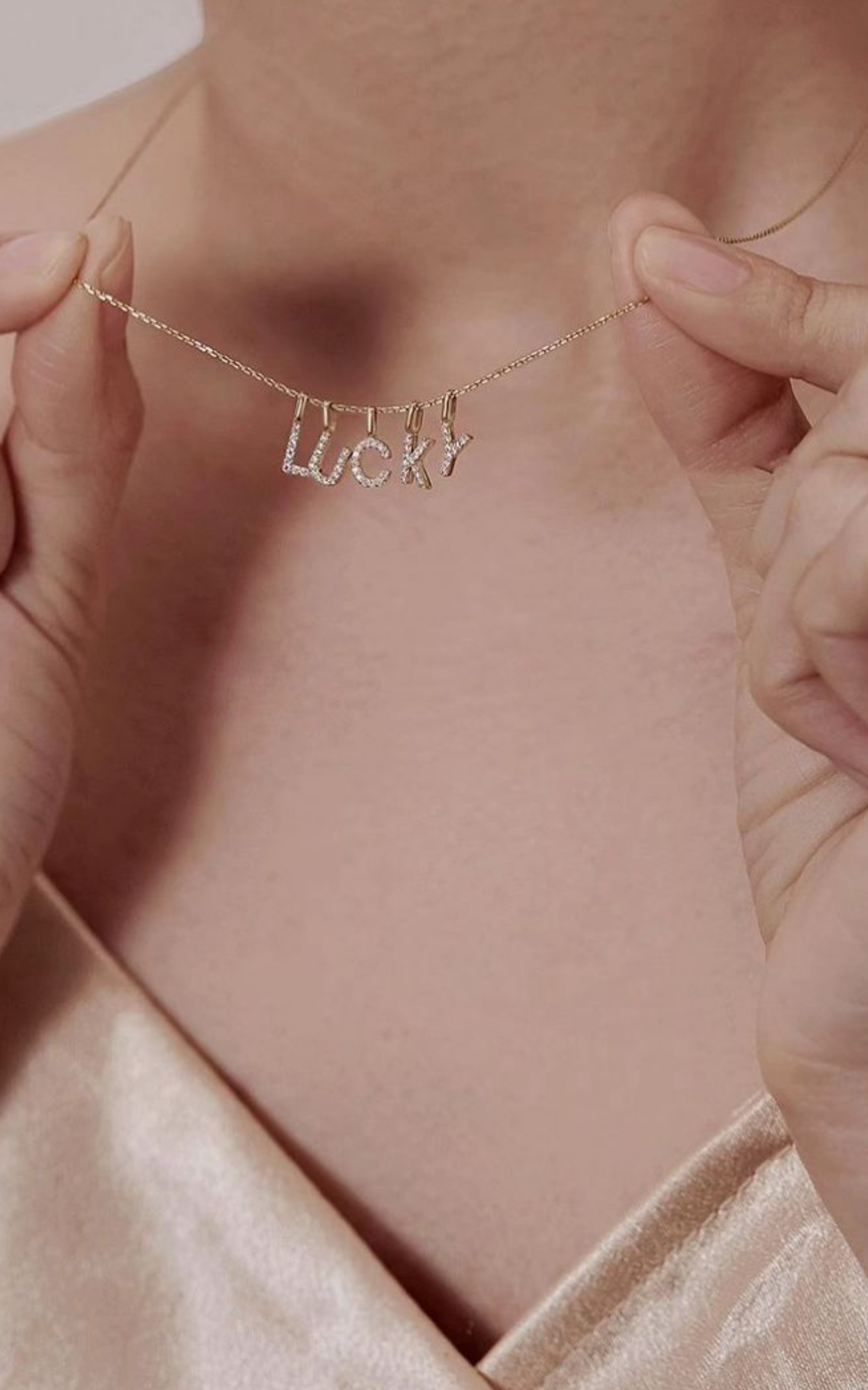 Mini Diamond Initial Necklace