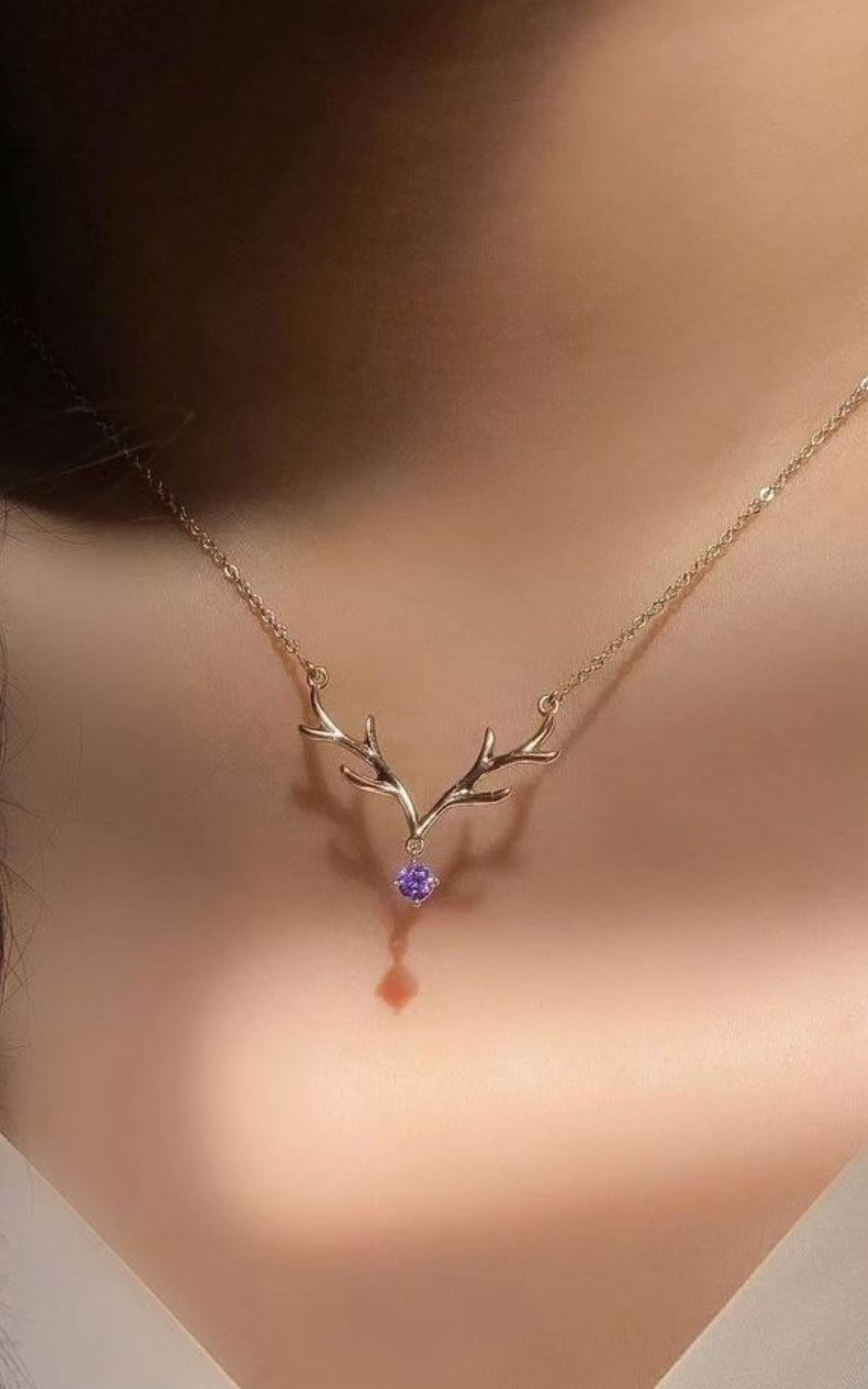 Solitaire Antler Necklace
