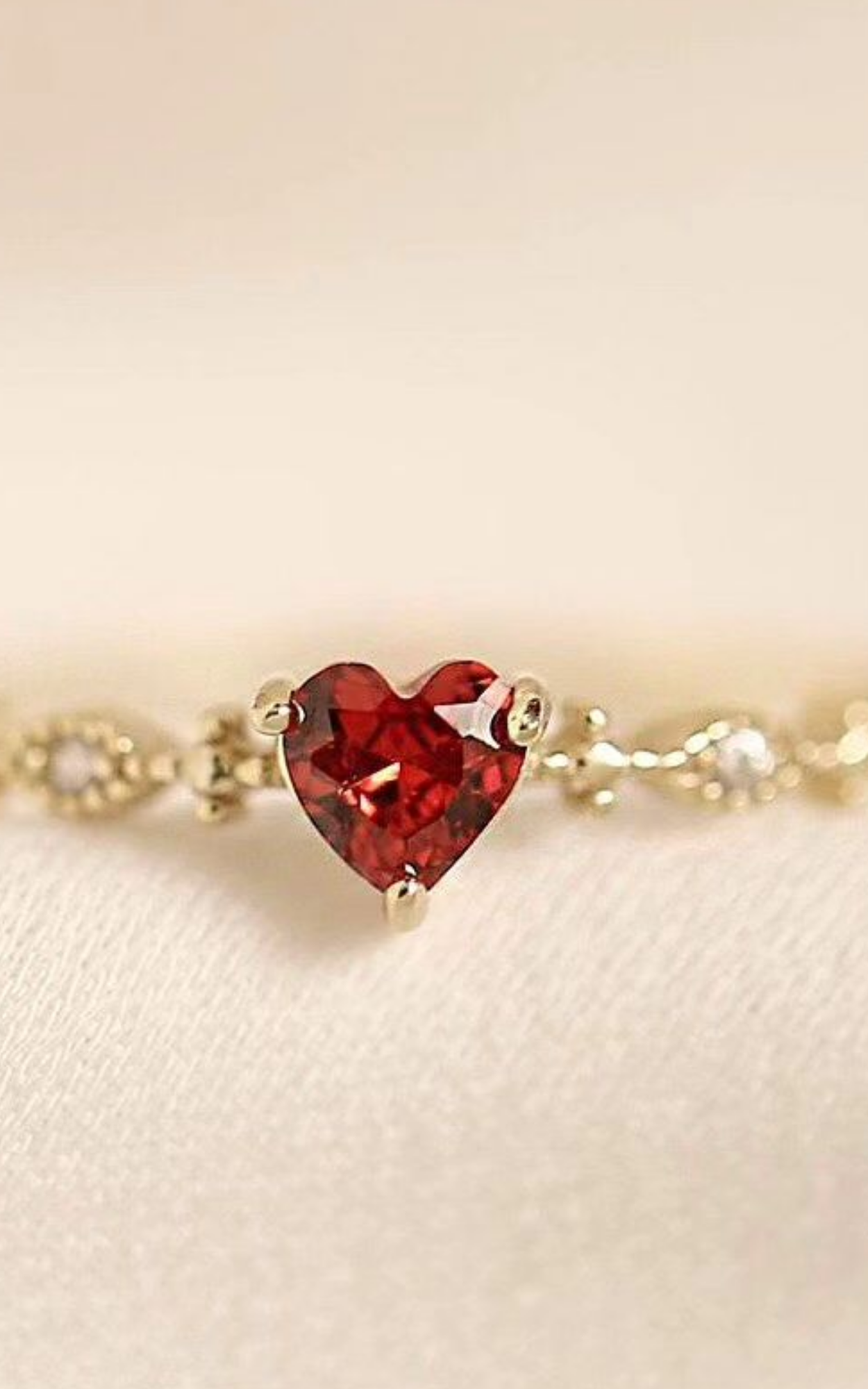 Dainty Red Heart Ring