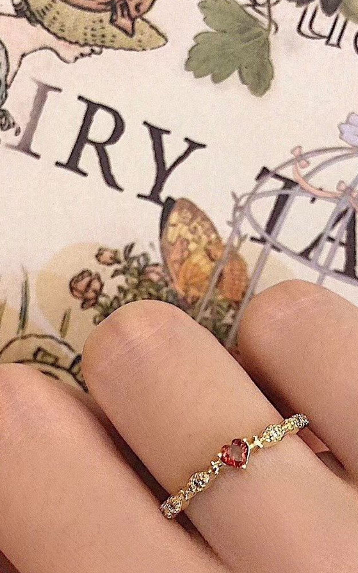 Dainty Red Heart Ring
