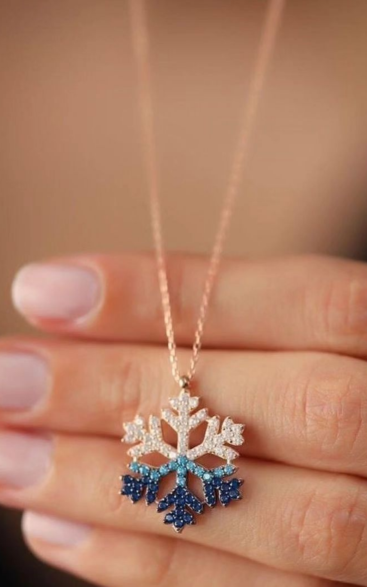 Blue Snowflake Necklace