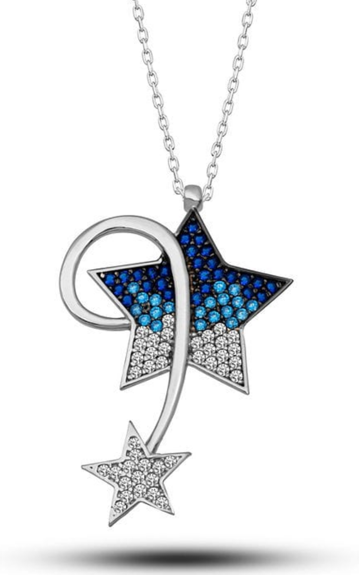 Blue Dual Star Necklace