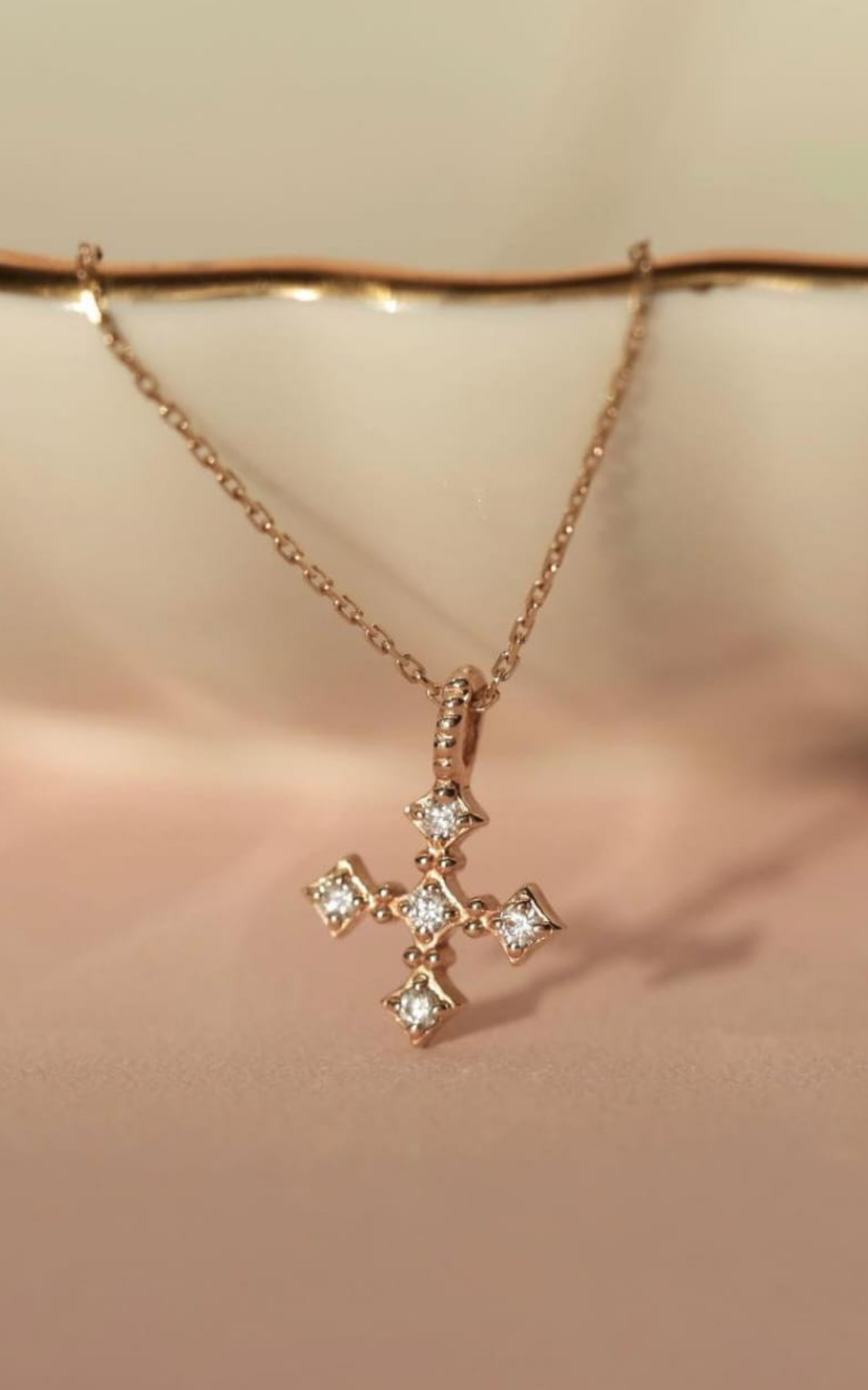 Pink Gemstone Marquise Station Necklace