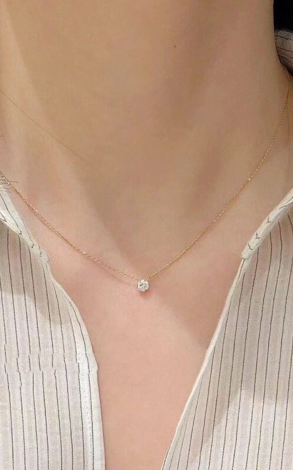 Dainty Solitaire Necklace