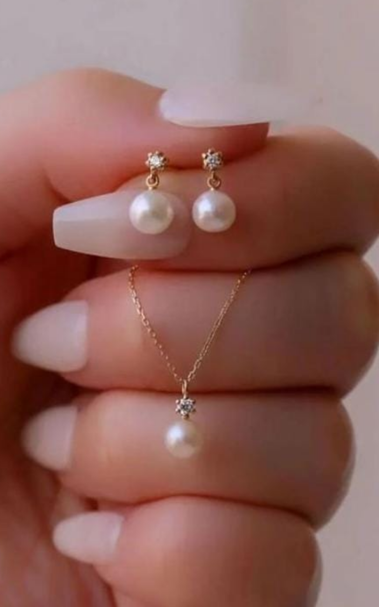 Diamond Pearl Drop Set