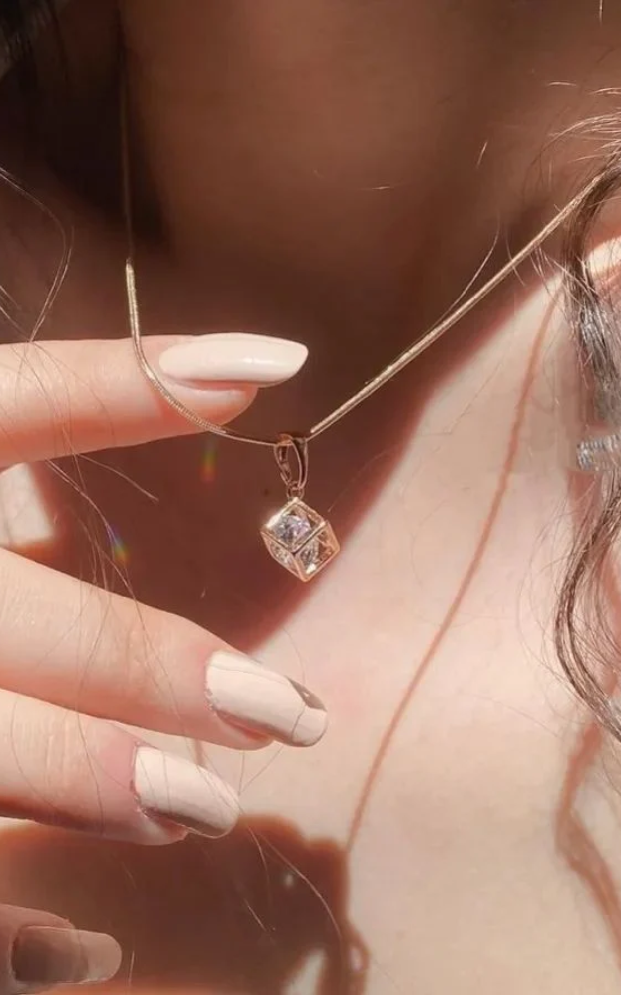 Diamond in a Box Necklace