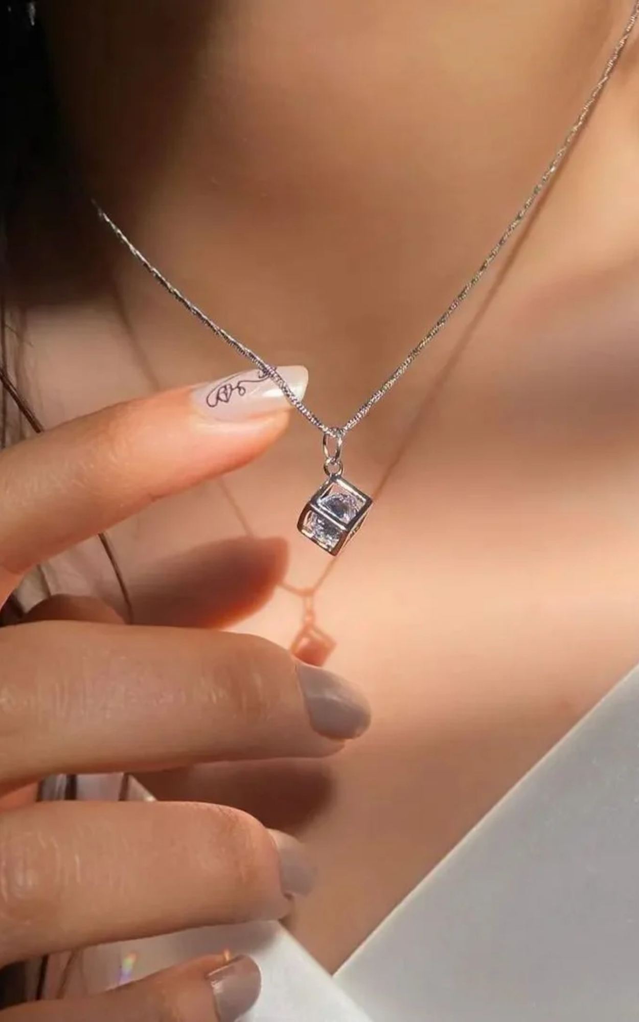 Diamond in a Box Necklace