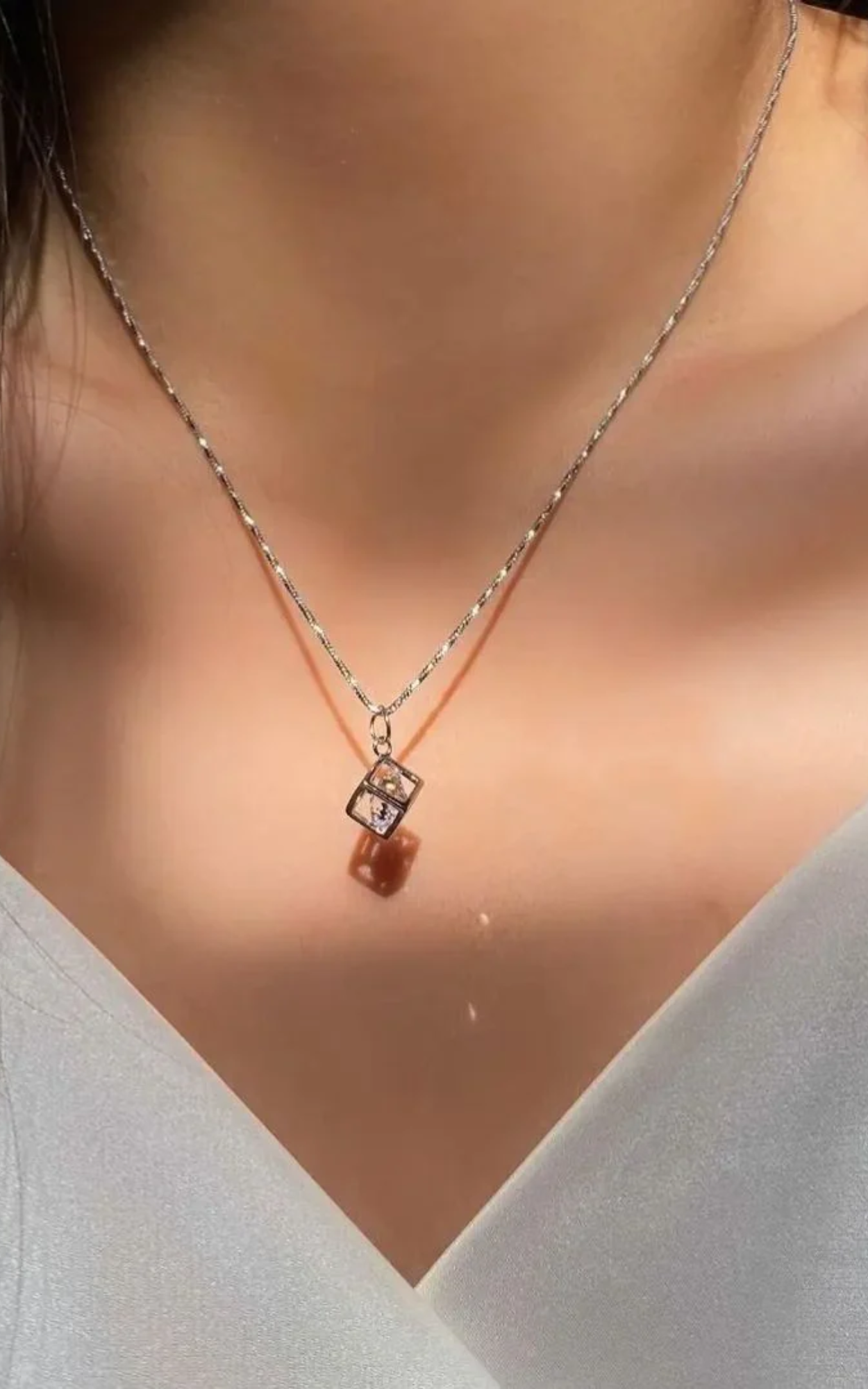 Diamond in a Box Necklace