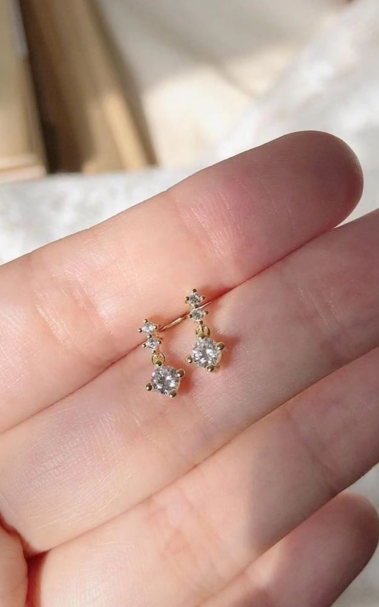 Diamond drop earrings