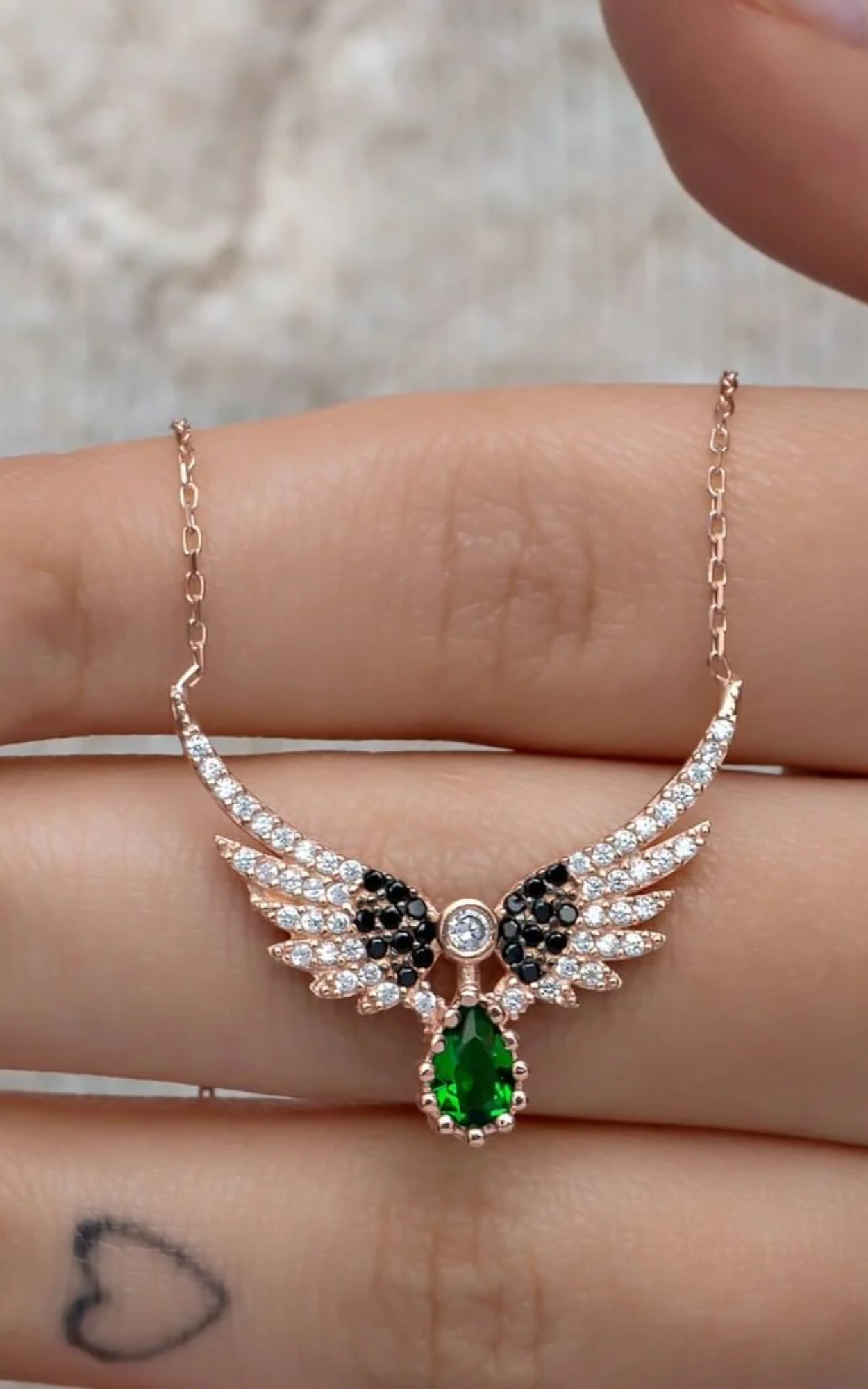 Emerald Wings Necklace