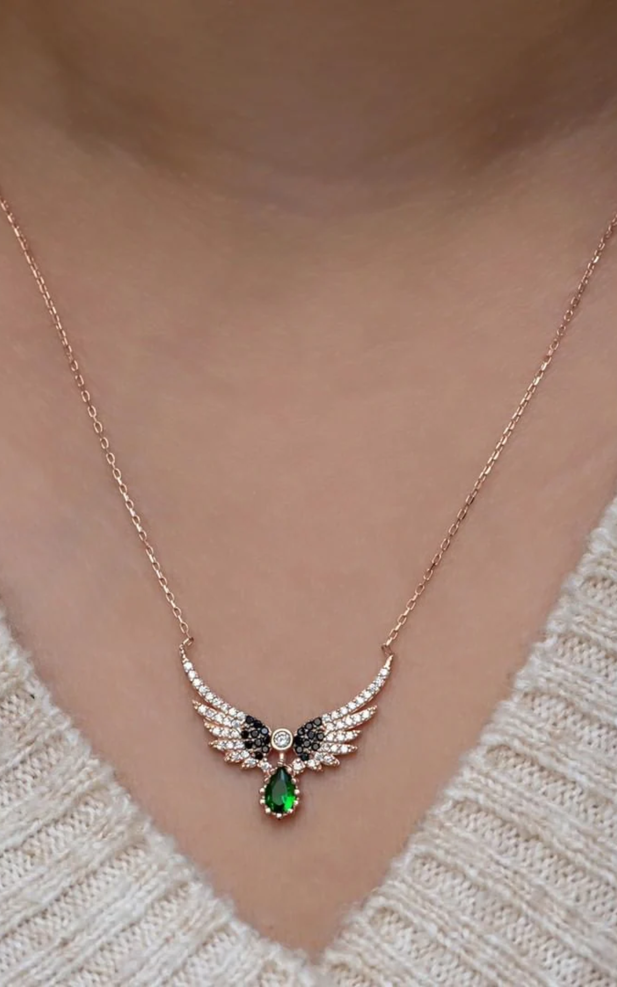 Emerald Wings Necklace